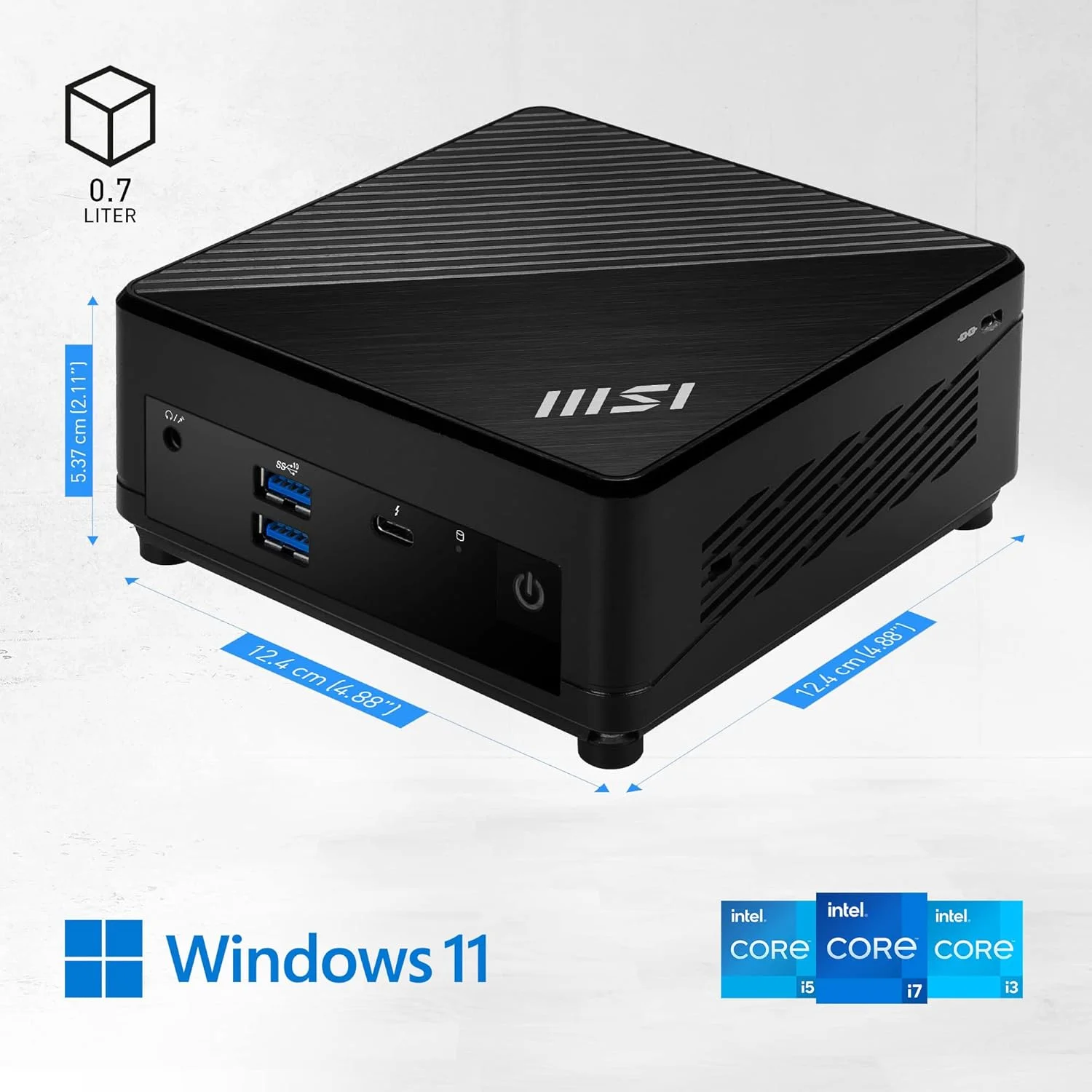 مینی پی سی MSI Cubi 5 12M، 0.7 لیتری، پردازنده Intel Core i5-1235U، WiFi 6، BT 5.2، دوگانه LAN، Thunderbolt Type C، مشکی، بدون سیستم عامل (12M-015BUS): Cubi 5 (BLK) مینی پی سی MSI Cubi 5 12M، 0.7 لیتری، پردازنده Intel Core i5-1235U، WiFi 6، BT 5.2، دوگانه LAN، Thunderbolt Type C، مشکی، بدون سیستم عامل (12M-015BUS): Cubi 5 (BLK)
