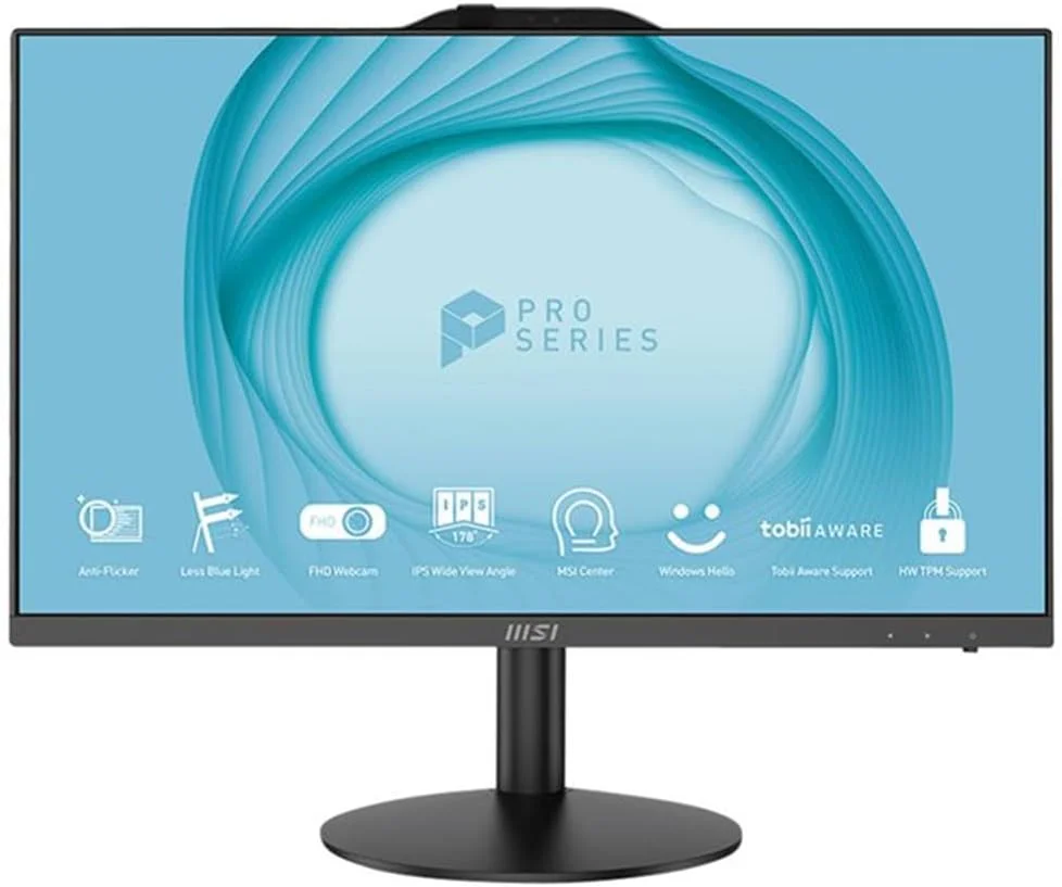کامپیوتر همه کاره MSI PRO AP242، صفحه نمایش 23.8 اینچی FHD IPS-Grade LED، پردازنده Intel Core i5-12400، حافظه 16 گیگابایتی (8GB*2)، حافظه SSD 500 گیگابایتی، WiFi 6، BT 5.1، مشکی، Windows 11 Home Plus (12M-071US)