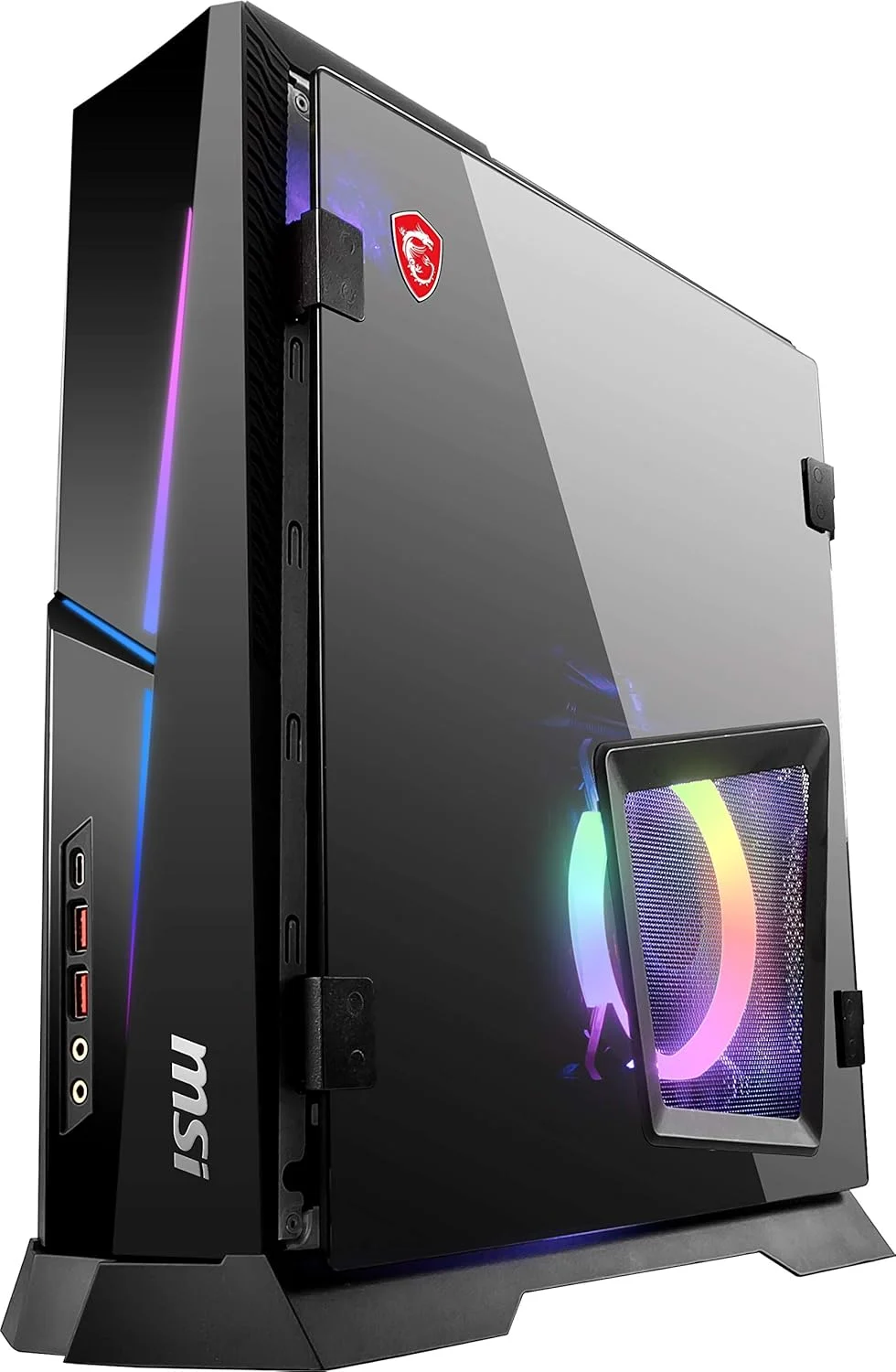 کامپیوتر گیمینگ MSI MPG Trident AS 10SC-1208US SFF، پردازنده Intel Core i7-10700F، کارت گرافیک GeForce RTX 2060 Super، حافظه 16 گیگابایتی، 1 ترابایت SSD، WiFi 6، USB Type-C، ویندوز 10 هوم، مشکی