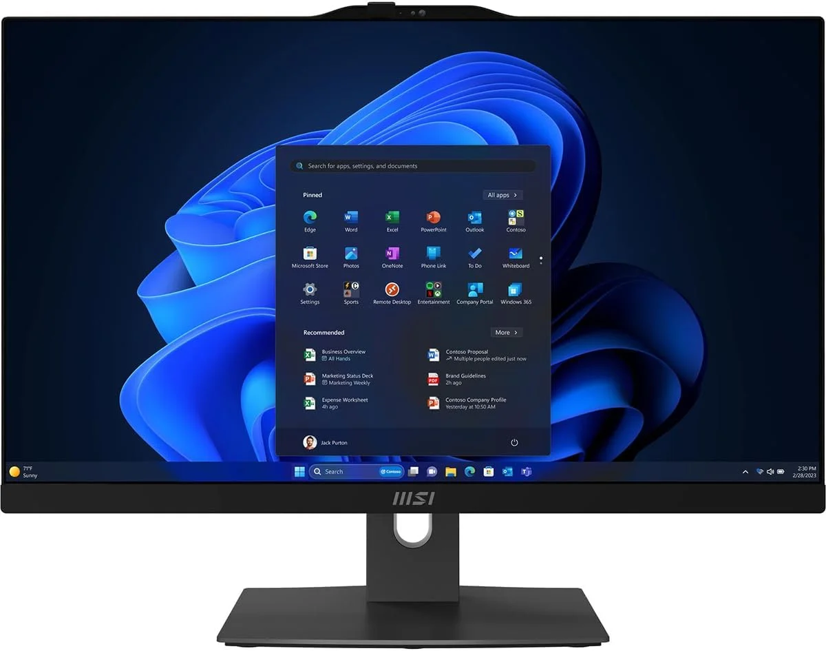کامپیوتر همه کاره MSI Modern AM242TP: صفحه نمایش 23.8 اینچی FHD، پردازنده Intel Core 3-100U، حافظه 8 گیگابایتی، حافظه اس اس دی 512 گیگابایتی M.2 NVMe، ویندوز 11 هوم: سفید 1M-1200US