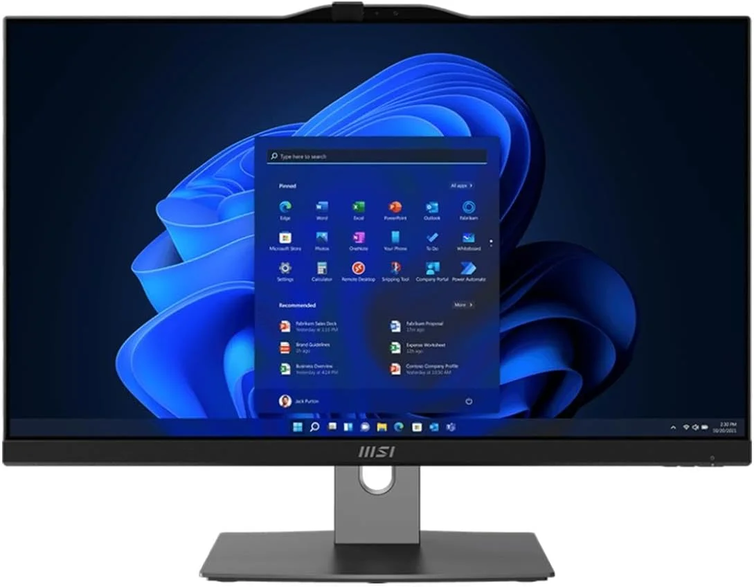 کامپیوتر همه کاره MSI PRO AIO، صفحه نمایش لمسی 23.8 اینچی FHD، پردازنده Intel Core i5-12400، حافظه 8 گیگابایتی، SSD 500 گیگابایتی، WiFi 6، BT 5.2، وب کم FHD، مشکی، ویندوز 11 H (12M-010US)