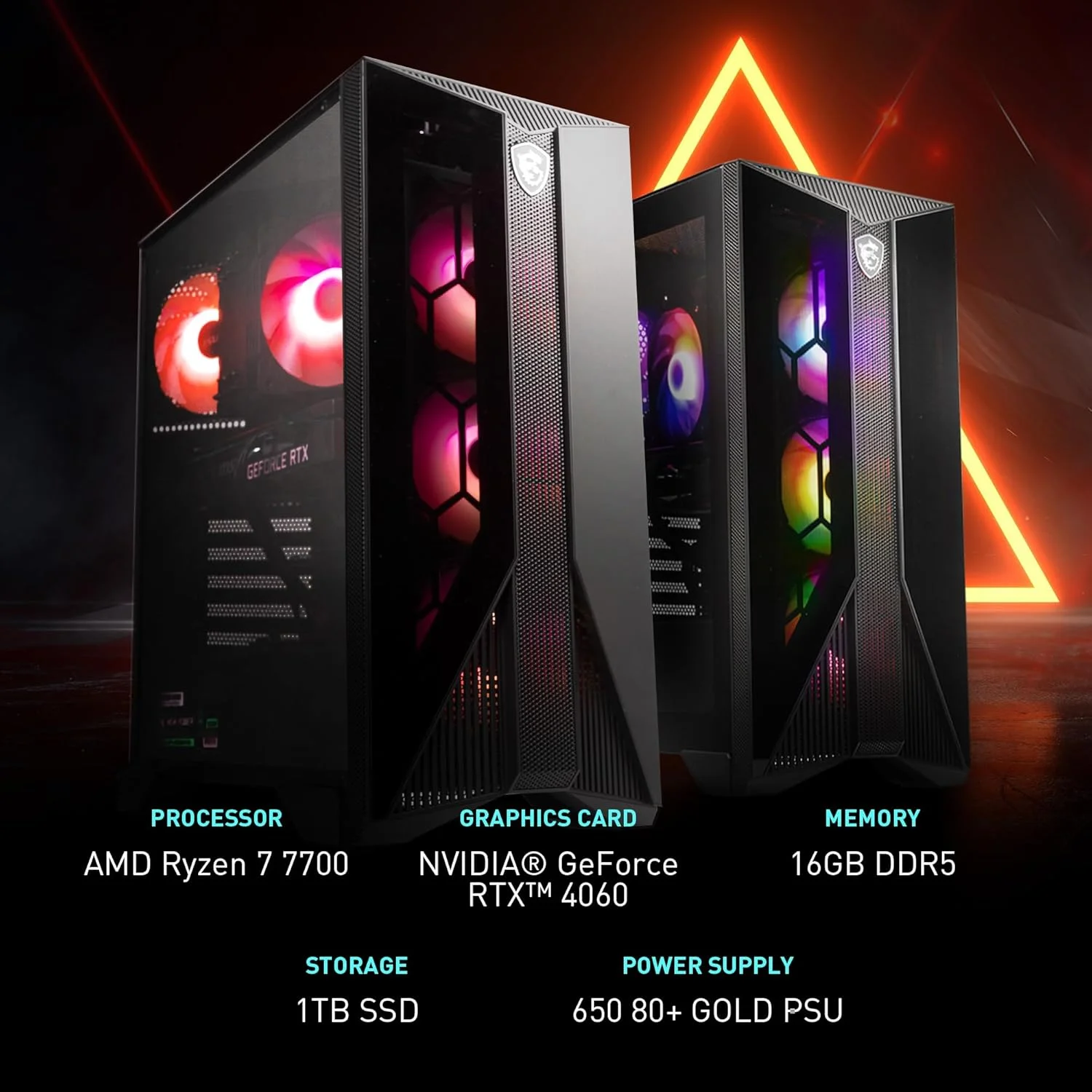 کامپیوتر گیمینگ MSI Aegis ZS، پردازنده AMD Ryzen 7 7700، کارت گرافیک GeForce RTX 4060، رم 16 گیگابایتی، SSD 1 ترابایتی، خنک کننده فن RGB، Wi-Fi 6E، شامل کیبورد و ماوس، قابلیت ارتقا، ویندوز 11 Home-Adv: 7NUC-607US کامپیوتر گیمینگ MSI Aegis ZS، پردازنده AMD Ryzen 7 7700، کارت گرافیک GeForce RTX 4060، رم 16 گیگابایتی، SSD 1 ترابایتی، خنک کننده فن RGB، Wi-Fi 6E، شامل کیبورد و ماوس، قابلیت ارتقا، ویندوز 11 Home-Adv: 7NUC-607US
