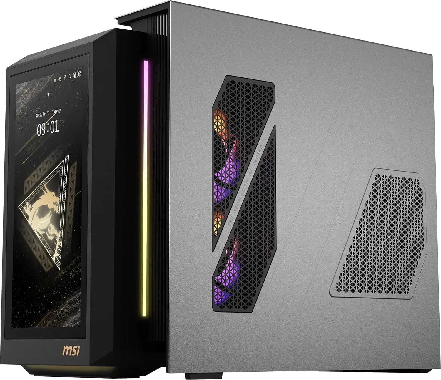 کامپیوتر گیمینگ MSI MEG Vision X AI: پردازنده Intel Ultra 9 285K، کارت گرافیک Geforce RTX 5080، حافظه رم 64GB DDR5، حافظه SSD 2TB M.2 NVMe، خنک کننده مایع، بلوتوث 5.4، آماده واقعیت مجازی، ویندوز 11 پرو: 2NVV9-043US