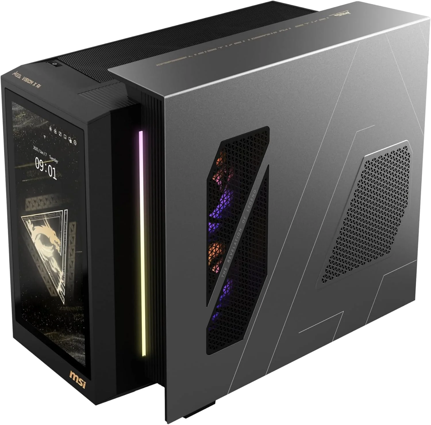 کامپیوتر گیمینگ MSI MEG Vision X AI: پردازنده Intel Ultra 9 285K، کارت گرافیک Geforce RTX 5080، حافظه رم 64GB DDR5، حافظه SSD 2TB M.2 NVMe، خنک کننده مایع، بلوتوث 5.4، آماده واقعیت مجازی، ویندوز 11 پرو: 2NVV9-043US کامپیوتر گیمینگ MSI MEG Vision X AI: پردازنده Intel Ultra 9 285K، کارت گرافیک Geforce RTX 5080، حافظه رم 64GB DDR5، حافظه SSD 2TB M.2 NVMe، خنک کننده مایع، بلوتوث 5.4، آماده واقعیت مجازی، ویندوز 11 پرو: 2NVV9-043US