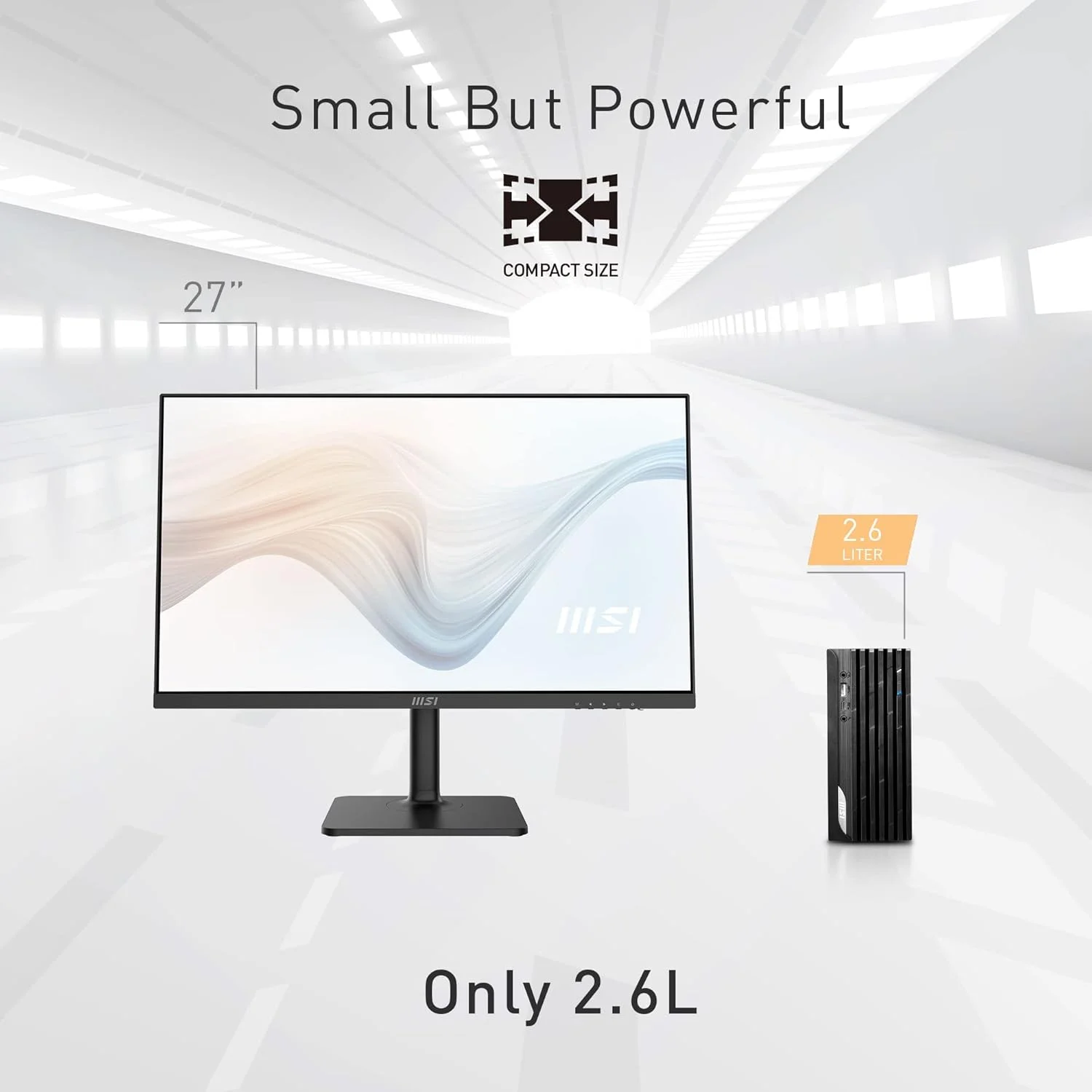 کامپیوتر رومیزی MSI PRO DP20ZA (MFF)، پردازنده AMD Ryzen R5-5600G، گرافیک Radeon Vega 7، حافظه 8 گیگابایت، SSD 1 ترابایت، وای فای 5، USB Type-C، مشکی، ویندوز 11 پرو: 5M-234US
