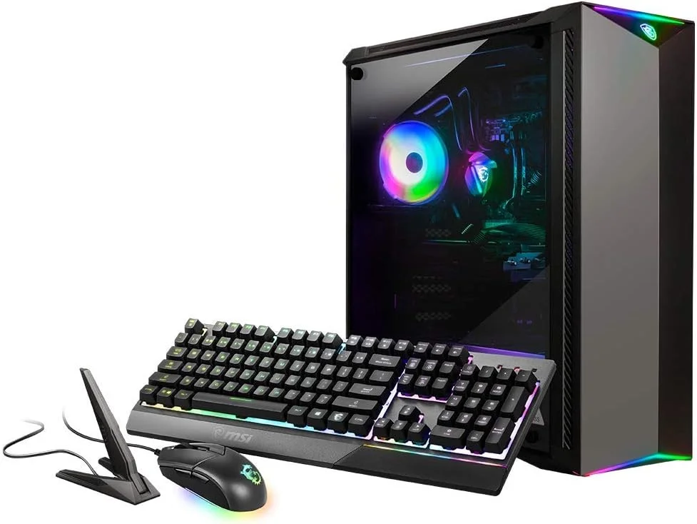 کامپیوتر رومیزی گیمینگ MSI Aegis R 10SC-017US، پردازنده Intel Core i7-10700F، کارت گرافیک RTX 2060Super 8GB GDDR6، رم 16GB DDR4، هارد 1TB HDD، حافظه SSD 512GB، WiFi 6، ویندوز 10 Home، آماده برای واقعیت مجازی