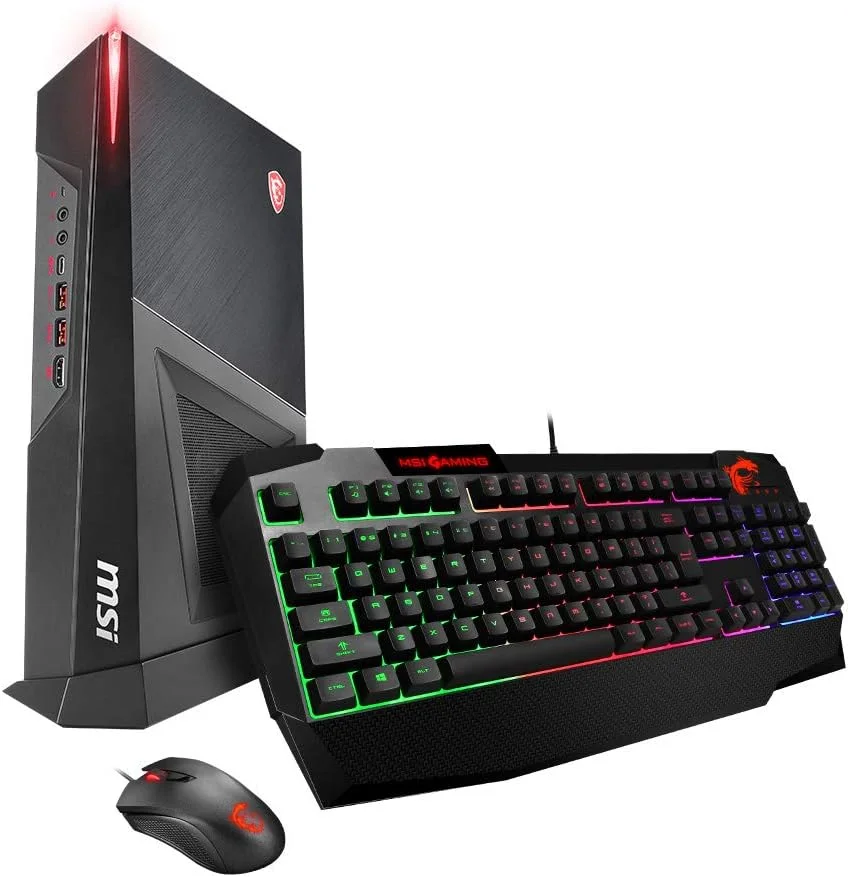 کامپیوتر گیمینگ کوچک MSI Trident 3 9SC-448US، پردازنده Intel Core i7-9700F، کارت گرافیک NVIDIA GeForce RTX 2060 6GB، رم 16GB DDR4، حافظه SSD 1TB، ویندوز 10 هوم، آماده واقعیت مجازی