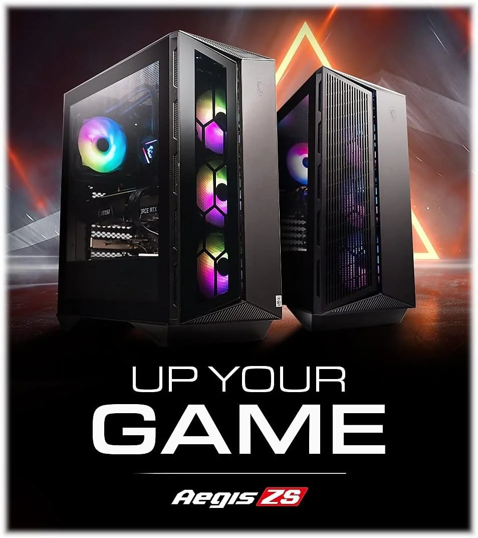 کامپیوتر گیمینگ MSI Aegis ZS (تاور)، AMD Ryzen R5-5600X، Radeon RX 6800، حافظه 16 گیگابایتی (دو کاناله)، 1 ترابایت SSD، WiFi 6E، USB Type-C، VR-Ready، ویندوز 11 هوم (5DT-291US)