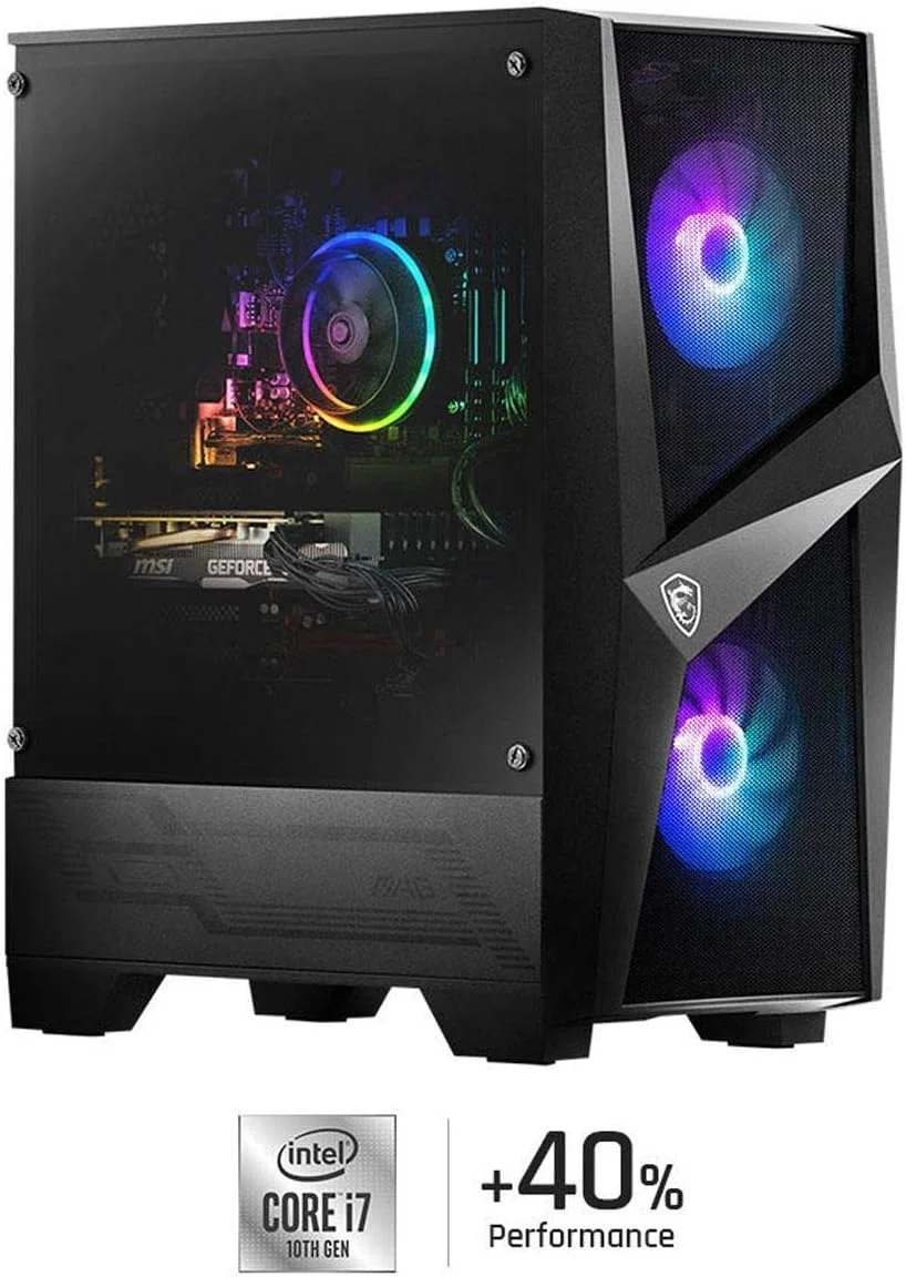 کامپیوتر رومیزی گیمینگ MSI Codex R 10SC-003US با پردازنده Intel Core i5-10400F، کارت گرافیک GTX 1660Super 6GB GDDR6، رم 8GB DDR4، حافظه SSD 512GB، WiFi 6 و Windows 10 Home، آماده برای واقعیت مجازی به همراه کیبورد VIGOR GK 30 و ماوس Clutch GM11