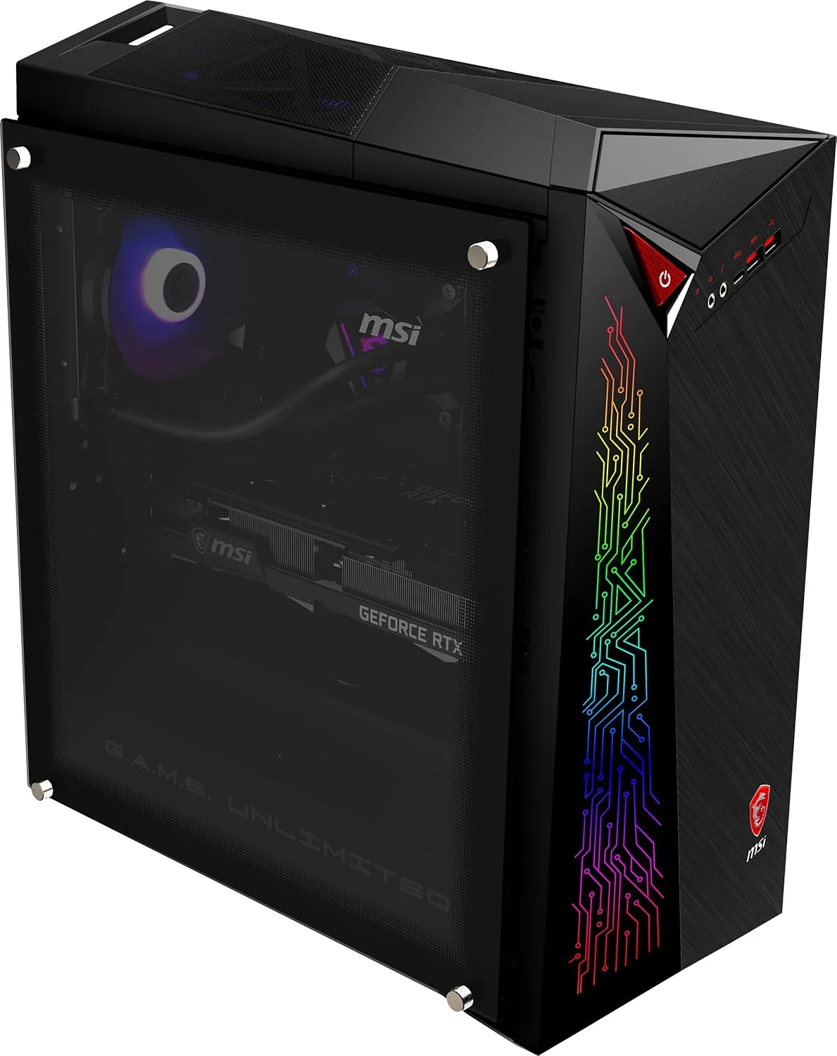 کامپیوتر گیمینگ MSI MEG Infinite X با پردازنده Intel Core i9-11900K، کارت گرافیک NVIDIA GeForce RTX 3080، حافظه رم 64 گیگابایت و 2 ترابایت SSD