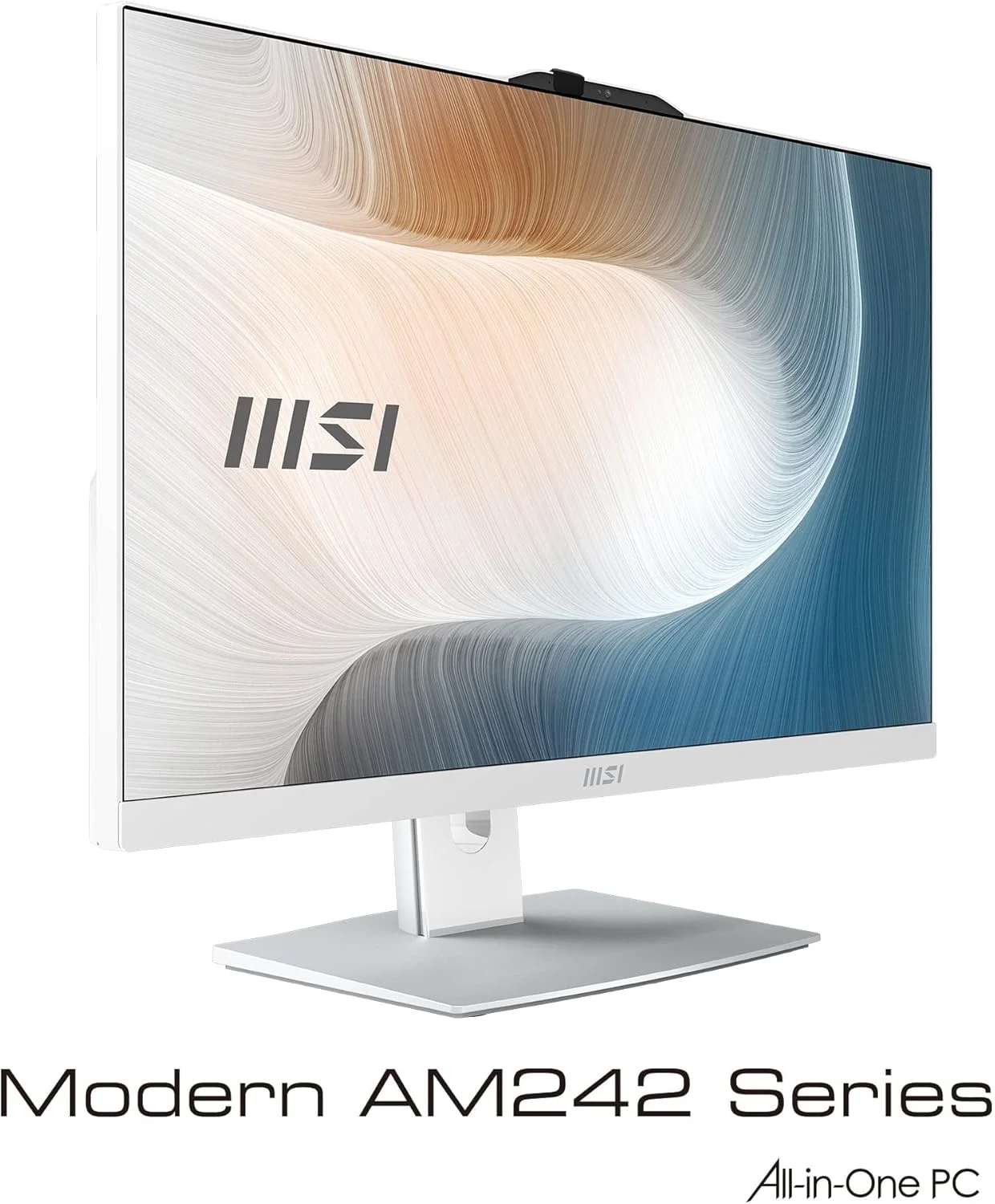 کامپیوتر همه کاره MSI Modern AM242TP، صفحه نمایش لمسی 23.8 اینچی FHD، پردازنده Intel Core i7-1165G7، حافظه 16 گیگابایتی، SSD 512 گیگابایتی، WiFi 6، BT 5.1، وب کم FHD، سفید، Windows 10 Home (11M-487US)