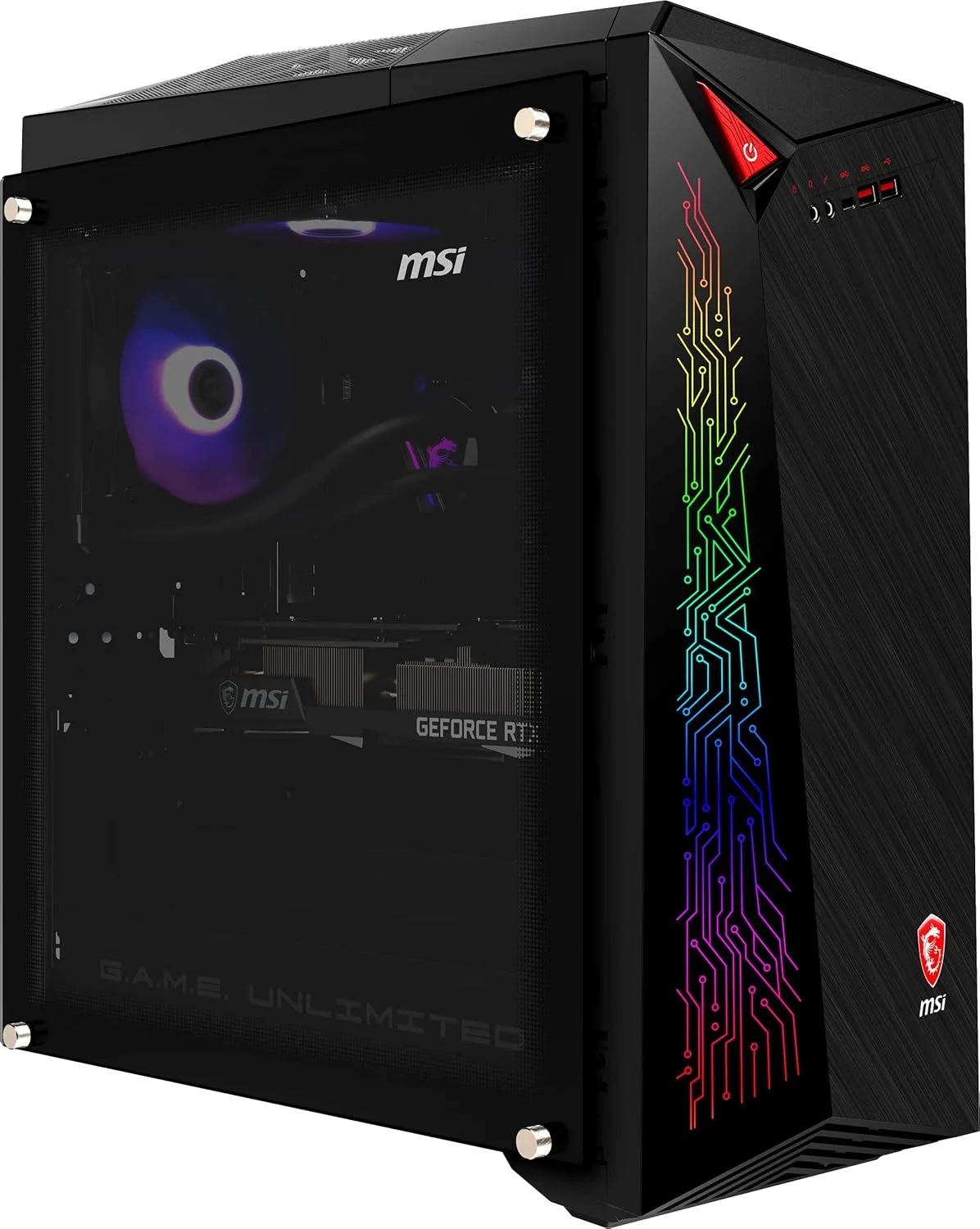 کامپیوتر گیمینگ MSI MEG Infinite X با پردازنده Intel Core i9-11900K، کارت گرافیک NVIDIA GeForce RTX 3080، حافظه رم 64 گیگابایت و 2 ترابایت SSD