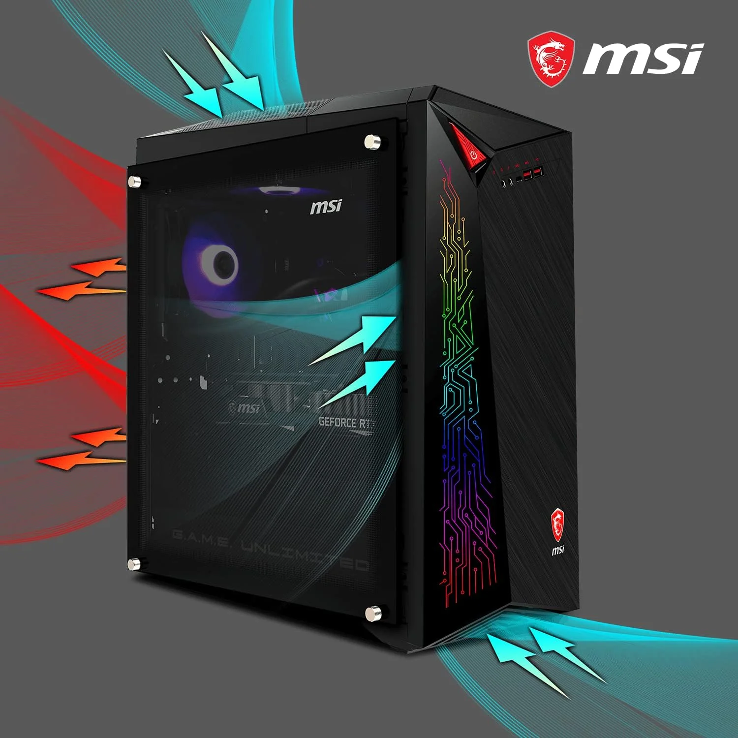 کامپیوتر گیمینگ MSI MEG Infinite X با پردازنده Intel Core i9-11900K، کارت گرافیک NVIDIA GeForce RTX 3080، حافظه رم 64 گیگابایت و 2 ترابایت SSD