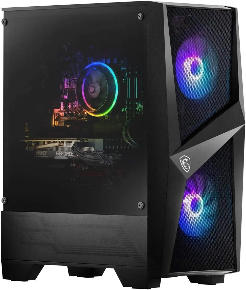 کامپیوتر گیمینگ MSI Codex R (Tower)، پردازنده Intel Core i5-11400F، کارت گرافیک GeForce RTX 3060 Ti، حافظه 16 گیگابایت، 512 گیگابایت SSD + 1 ترابایت HDD، WiFi 6، آماده واقعیت مجازی، ویندوز 10 Home Adv. (11TG-031US)