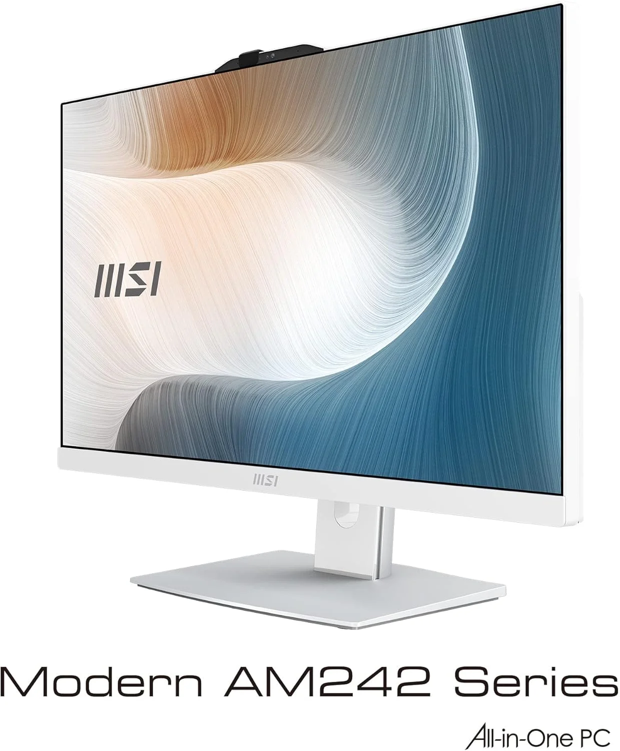 کامپیوتر همه کاره MSI Modern AM242TP، صفحه نمایش لمسی 23.8 اینچی FHD، پردازنده Intel Core i7-1165G7، حافظه 16 گیگابایتی، SSD 512 گیگابایتی، WiFi 6، BT 5.1، وب کم FHD، سفید، Windows 10 Home (11M-487US)