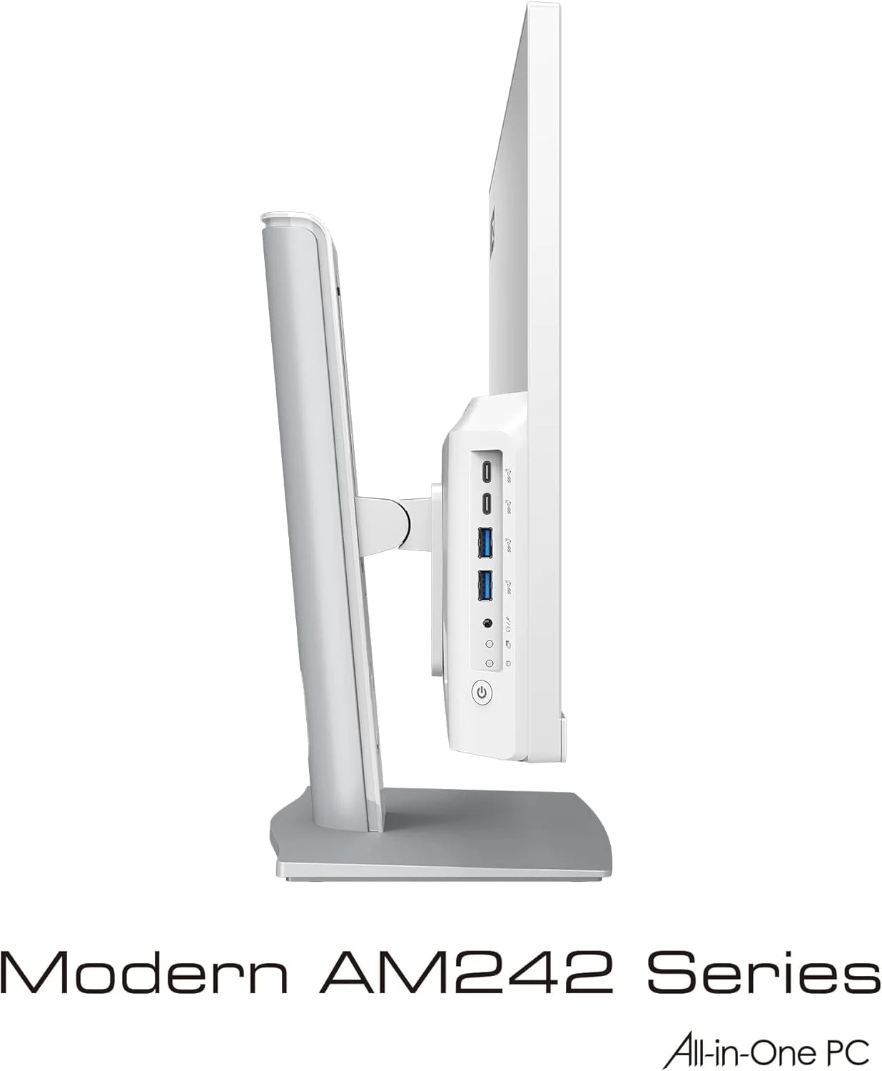 کامپیوتر همه کاره MSI Modern AM242TP، صفحه نمایش لمسی 23.8 اینچی FHD، پردازنده Intel Core i7-1165G7، حافظه 16 گیگابایتی، SSD 512 گیگابایتی، WiFi 6، BT 5.1، وب کم FHD، سفید، Windows 10 Home (11M-487US)