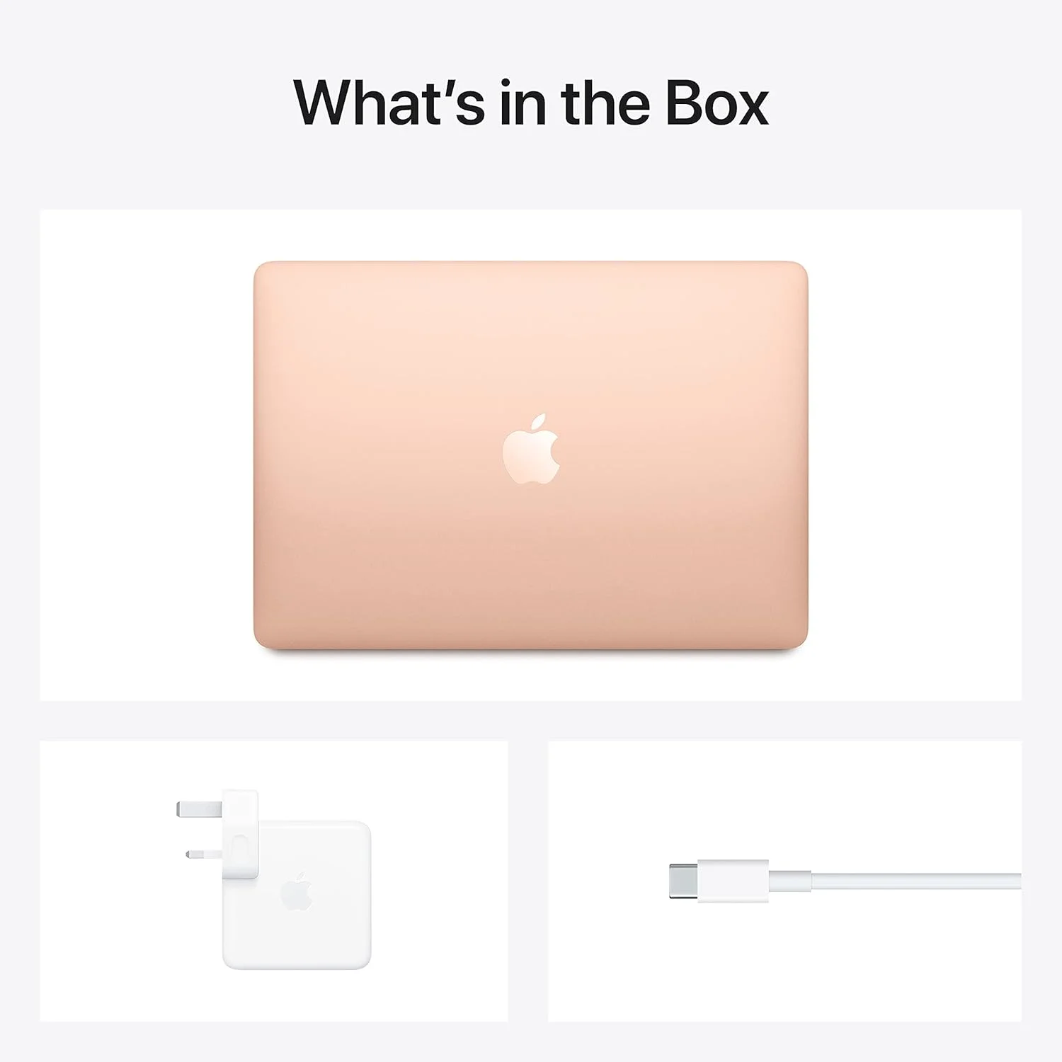 لپ تاپ اپل MacBook Air 2020: تراشه Apple M1، نمایشگر رتینا 13 اینچی، 8 گیگابایت رم، 512 گیگابایت حافظه SSD، صفحه کلید با نور پس زمینه، دوربین FaceTime HD، Touch ID. سازگار با iPhone/iPad; طلایی; انگلیسی (تجدید شده)