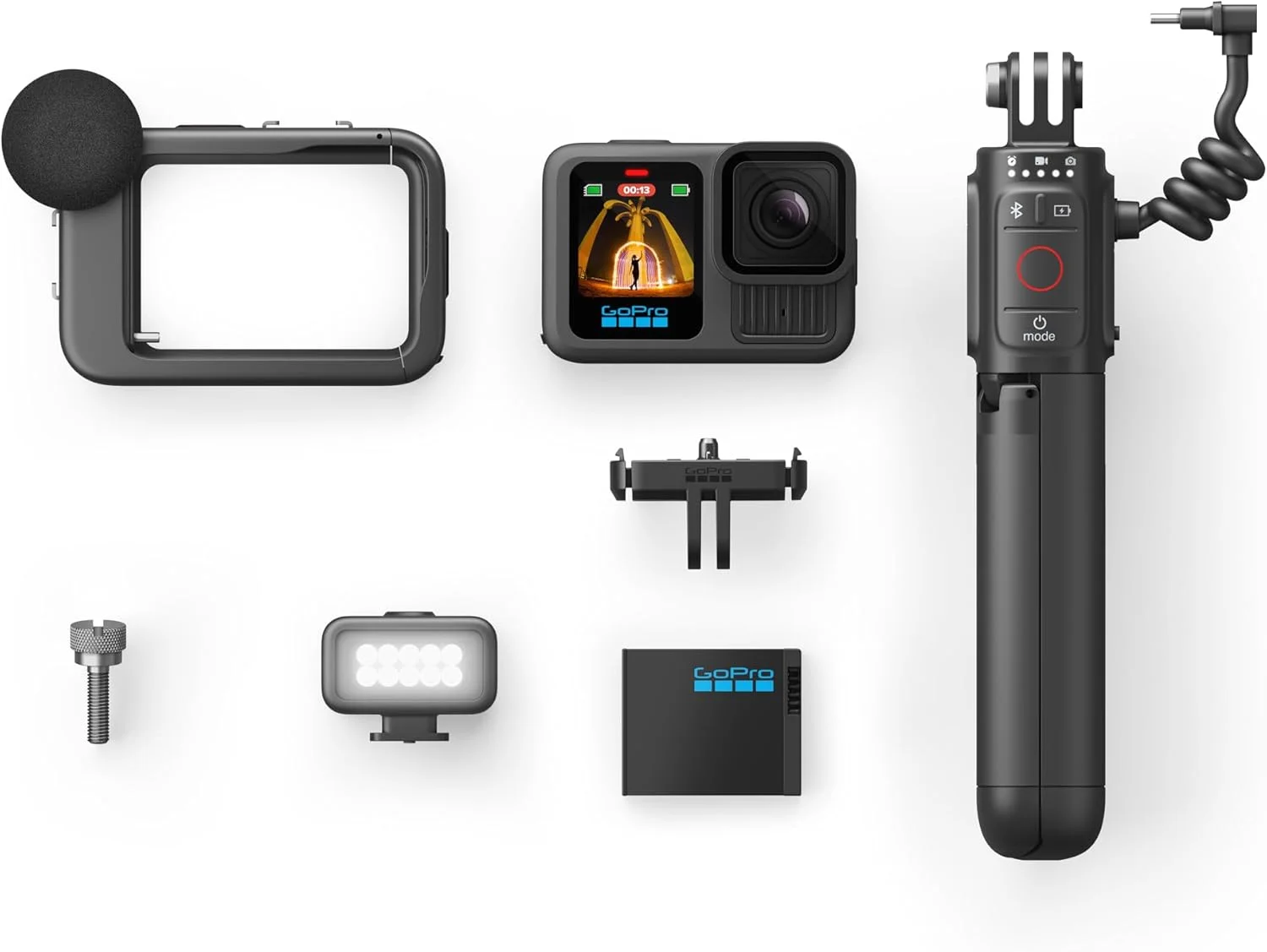 GoPro HERO13 Black Creator Edition - شامل HERO13 Black، Volta (گریپ باتری، سه پایه، ریموت)، Media Mod، Light Mod، باتری Enduro، پایه قفل مغناطیسی و کیف حمل GoPro HERO13 Black Creator Edition - شامل HERO13 Black، Volta (گریپ باتری، سه پایه، ریموت)، Media Mod، Light Mod، باتری Enduro، پایه قفل مغناطیسی و کیف حمل