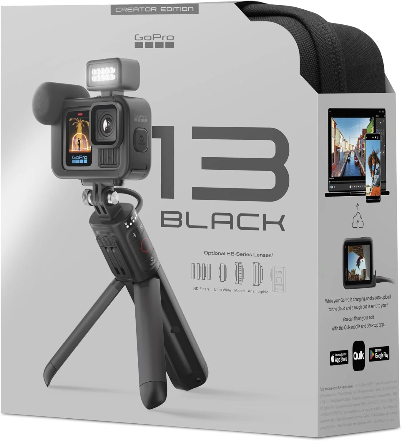 GoPro HERO13 Black Creator Edition - شامل HERO13 Black، Volta (گریپ باتری، سه پایه، ریموت)، Media Mod، Light Mod، باتری Enduro، پایه قفل مغناطیسی و کیف حمل GoPro HERO13 Black Creator Edition - شامل HERO13 Black، Volta (گریپ باتری، سه پایه، ریموت)، Media Mod، Light Mod، باتری Enduro، پایه قفل مغناطیسی و کیف حمل