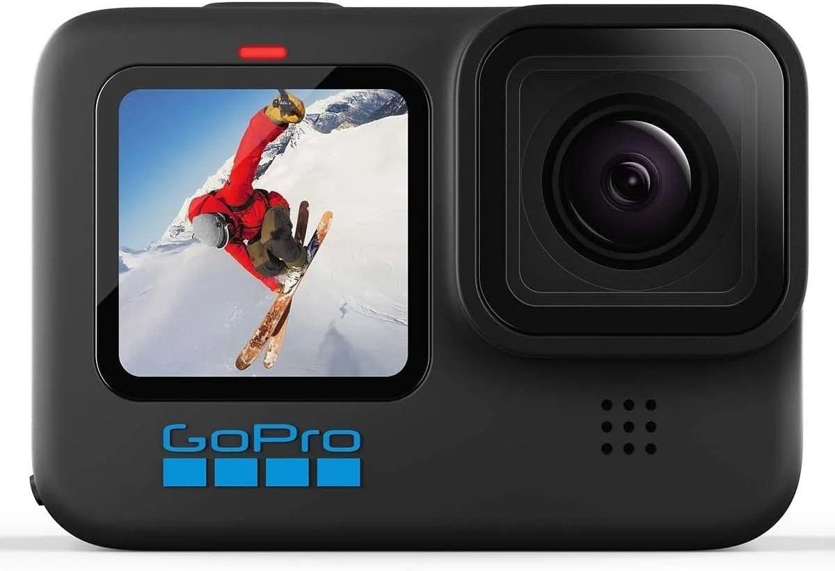 دوربین GoPro HERO10 Black - اکشن ضد آب با LCD جلو و صفحه نمایش لمسی عقب، فیلمبرداری 5.3K60 Ultra HD، عکس های 23 مگاپیکسلی، پخش زنده 1080p، وب کم، تثبیت کننده