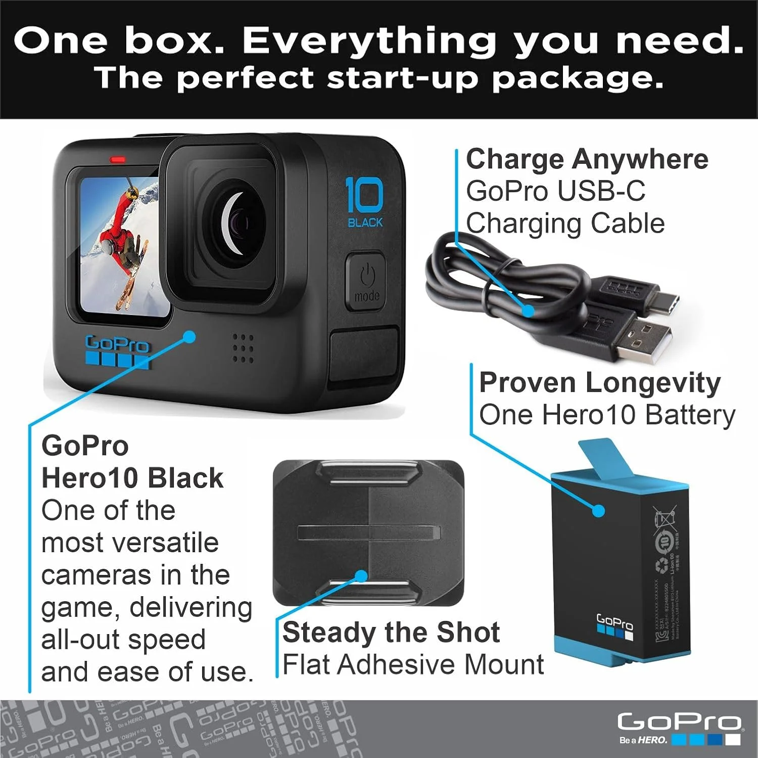 دوربین اکشن ضد آب GoPro HERO10 Black - بسته بندی تجارت الکترونیک - دارای LCD جلو و صفحه نمایش لمسی عقب، فیلمبرداری 5.3K60 Ultra HD دوربین اکشن ضد آب GoPro HERO10 Black - بسته بندی تجارت الکترونیک - دارای LCD جلو و صفحه نمایش لمسی عقب، فیلمبرداری 5.3K60 Ultra HD