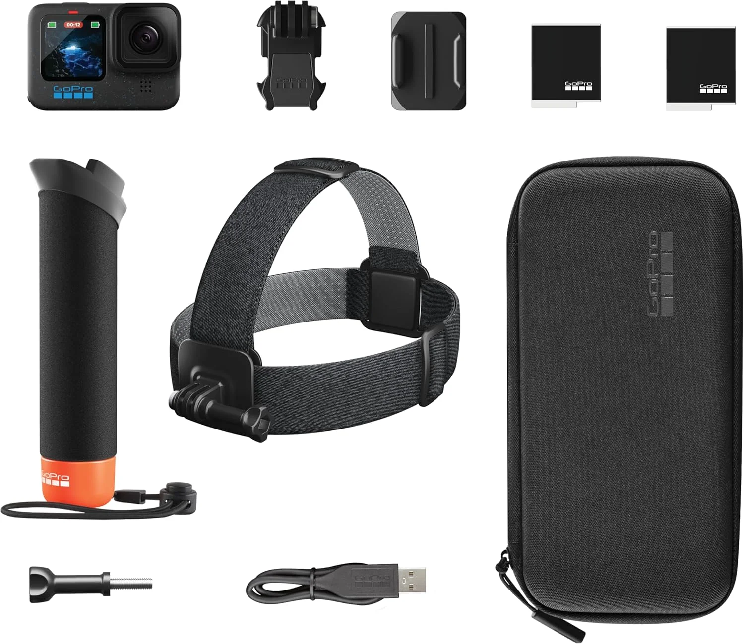 بسته دوربین GoPro HERO12 Black به همراه لوازم جانبی، شامل دسته نگهدارنده + بند سر 2.0 + باتری Enduro + کیف حمل بسته دوربین GoPro HERO12 Black به همراه لوازم جانبی، شامل دسته نگهدارنده + بند سر 2.0 + باتری Enduro + کیف حمل