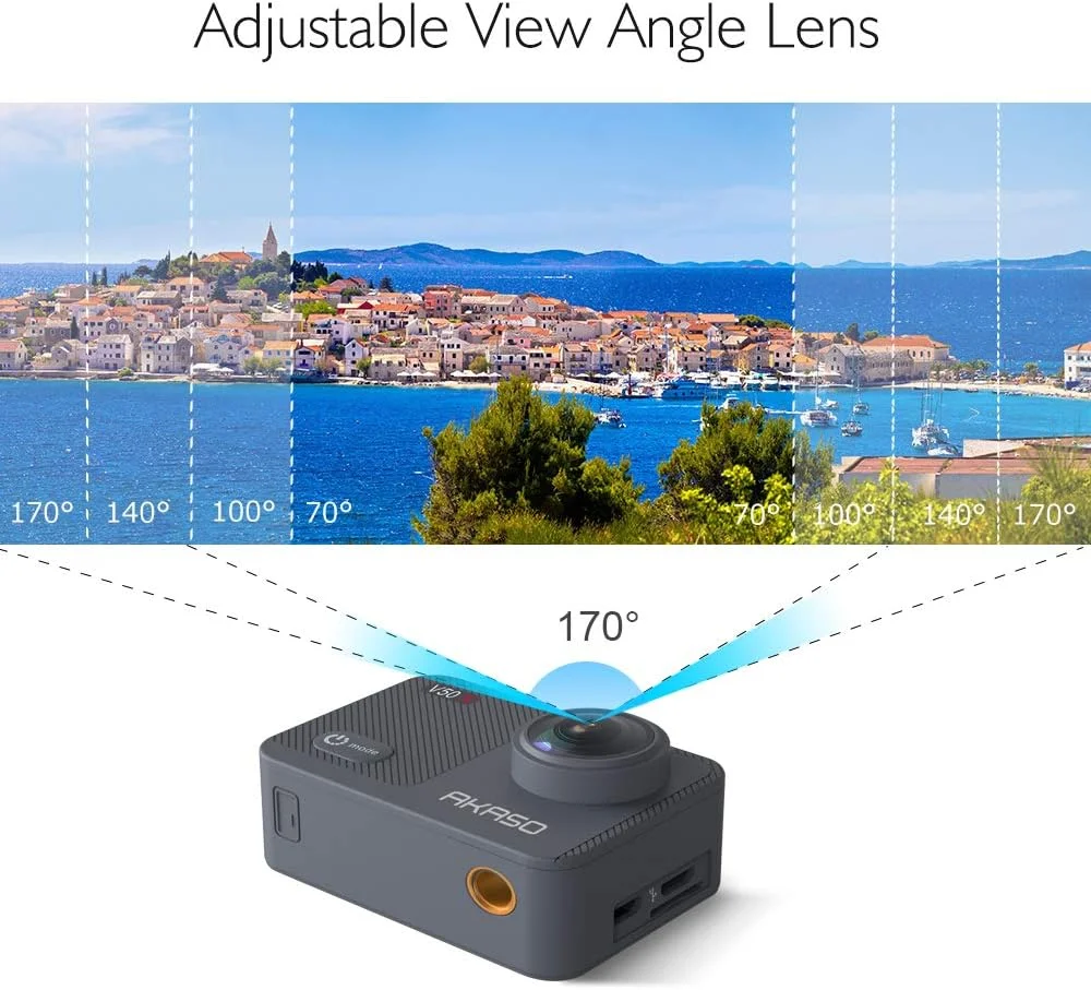 دوربین اکشن AKASO V50X با کیفیت 4K30fps واقعی، وای فای، صفحه لمسی EIS، زوم 4X، ضد آب تا عمق 40 متر، پشتیبانی از میکروفون خارجی، کنترل از راه دور، دوربین ورزشی با لوازم جانبی کلاه ایمنی دوربین اکشن AKASO V50X با کیفیت 4K30fps واقعی، وای فای، صفحه لمسی EIS، زوم 4X، ضد آب تا عمق 40 متر، پشتیبانی از میکروفون خارجی، کنترل از راه دور، دوربین ورزشی با لوازم جانبی کلاه ایمنی