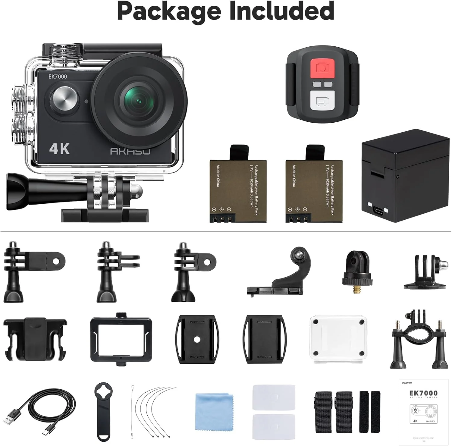 دوربین ورزشی 4K اکشن AKASO EK7000 Ultra HD WiFi ضد آب دوربین فیلمبرداری زیر آب با زاویه دید گسترده 170 درجه و کیت لوازم جانبی، مشکی دوربین ورزشی 4K اکشن AKASO EK7000 Ultra HD WiFi ضد آب دوربین فیلمبرداری زیر آب با زاویه دید گسترده 170 درجه و کیت لوازم جانبی، مشکی