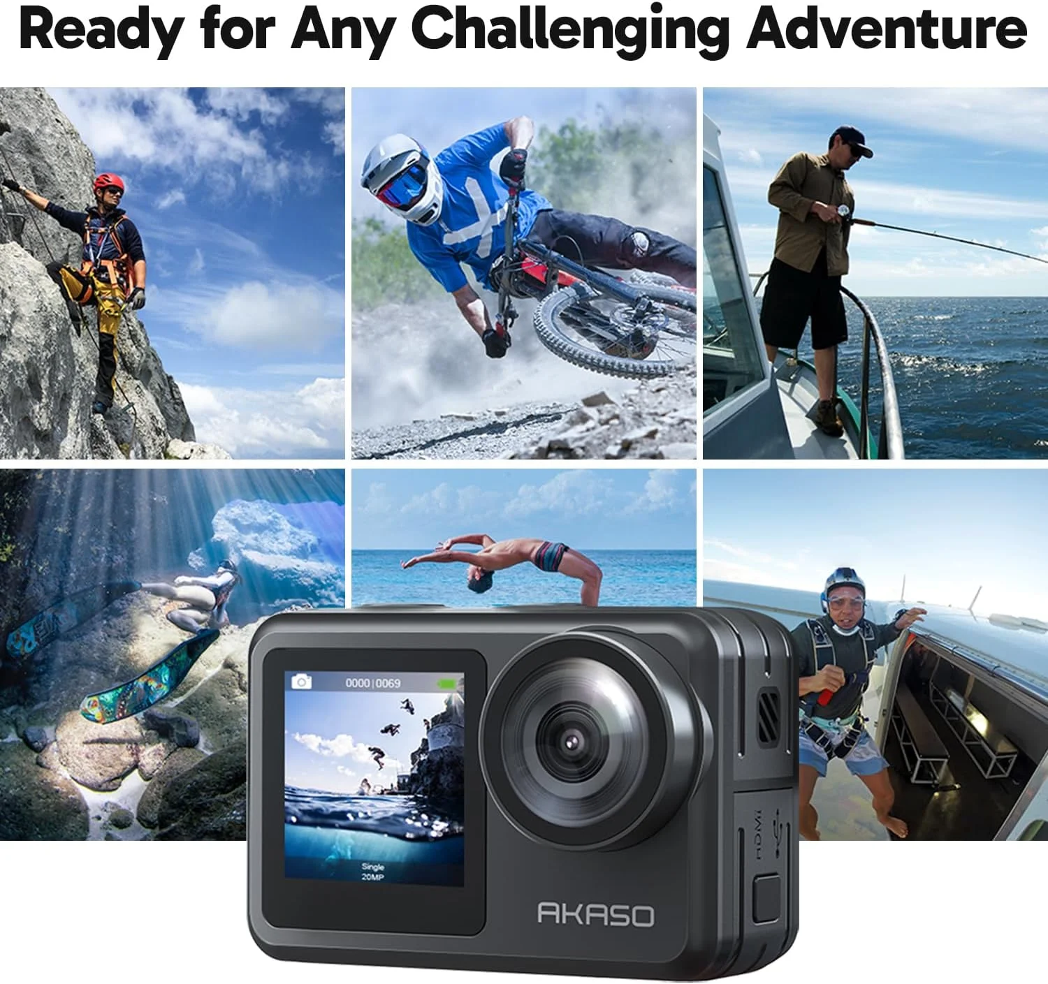 دوربین اکشن AKASO Brave 7 LE 4K30FPS 20MP WiFi با صفحه لمسی EIS 2.0 زوم کنترل از راه دور دوربین ضد آب 131 فوتی با 2 عدد باتری 1350mAh پشتیبانی از میکروفون خارجی دوربین ولاگ دوربین اکشن AKASO Brave 7 LE 4K30FPS 20MP WiFi با صفحه لمسی EIS 2.0 زوم کنترل از راه دور دوربین ضد آب 131 فوتی با 2 عدد باتری 1350mAh پشتیبانی از میکروفون خارجی دوربین ولاگ