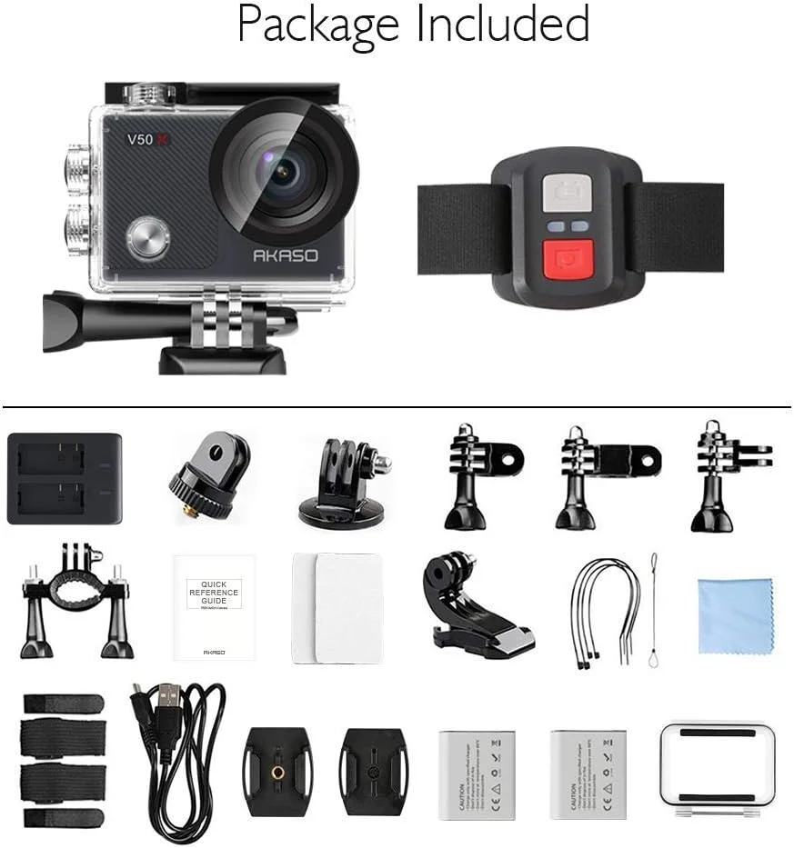 دوربین اکشن AKASO V50X با کیفیت 4K30fps واقعی، وای فای، صفحه لمسی EIS، زوم 4X، ضد آب تا عمق 40 متر، پشتیبانی از میکروفون خارجی، کنترل از راه دور، دوربین ورزشی با لوازم جانبی کلاه ایمنی دوربین اکشن AKASO V50X با کیفیت 4K30fps واقعی، وای فای، صفحه لمسی EIS، زوم 4X، ضد آب تا عمق 40 متر، پشتیبانی از میکروفون خارجی، کنترل از راه دور، دوربین ورزشی با لوازم جانبی کلاه ایمنی