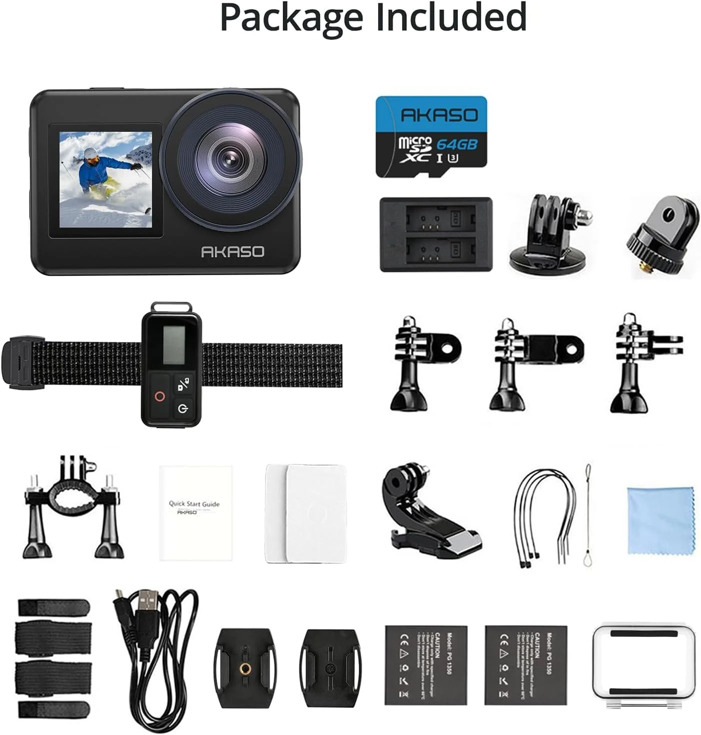 دوربین اکشن AKASO Brave 7 4K30FPS 20MP WiFi با کارت حافظه MicroSD 64 گیگابایتی، صفحه لمسی، ضد آب IPX8 تا عمق 33 فوت، EIS 2.0، زوم، کنترل صوتی با 2 عدد باتری 1350mAh (Brave7 + 64GB) دوربین اکشن AKASO Brave 7 4K30FPS 20MP WiFi با کارت حافظه MicroSD 64 گیگابایتی، صفحه لمسی، ضد آب IPX8 تا عمق 33 فوت، EIS 2.0، زوم، کنترل صوتی با 2 عدد باتری 1350mAh (Brave7 + 64GB)