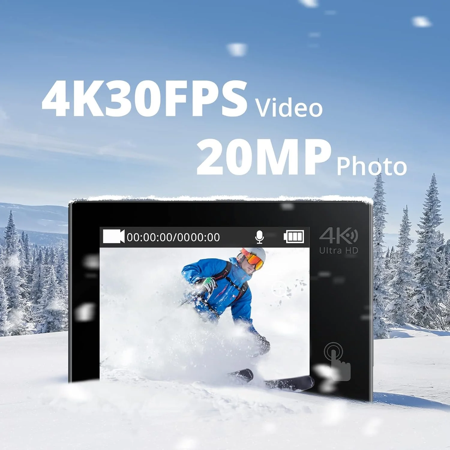 دوربین ورزشی ضد آب AKASO Brave 4 Pro با کیفیت 4K30FPS - دوربین زیر آب 40 متری با تثبیت کننده، صفحه نمایش دوگانه، 2 باتری قابل شارژ، دوربین ورزشی کنترل از راه دور با کیت لوازم جانبی
