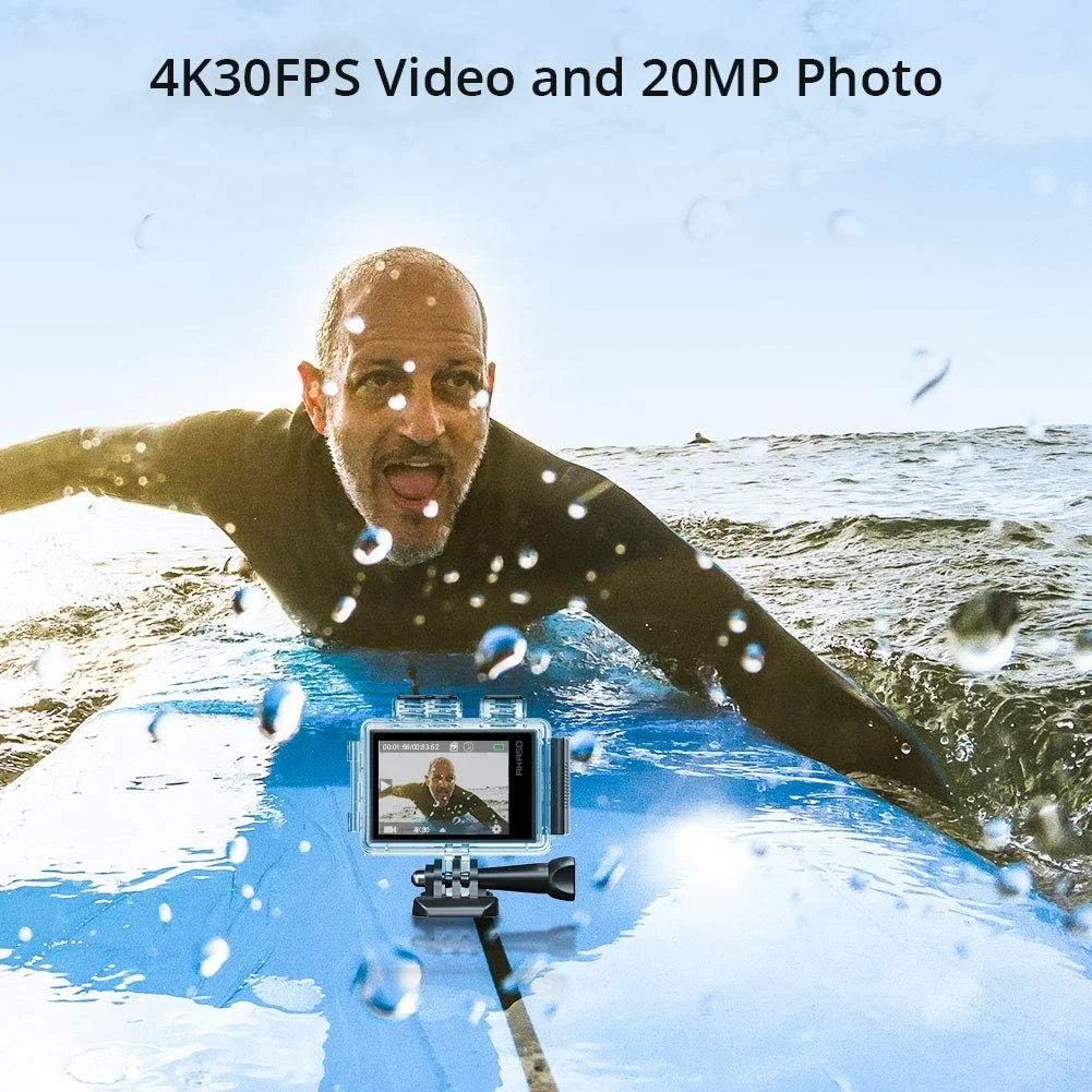 دوربین اکشن AKASO Brave 6 Plus با کیفیت 4K30FPS، وای فای، صفحه لمسی، EIS، زوم 4X، کنترل صوتی، کنترل از راه دور، ضد آب تا عمق 40 متر، 2 باتری 1350mAh و کیت لوازم جانبی کلاه ایمنی دوربین اکشن AKASO Brave 6 Plus با کیفیت 4K30FPS، وای فای، صفحه لمسی، EIS، زوم 4X، کنترل صوتی، کنترل از راه دور، ضد آب تا عمق 40 متر، 2 باتری 1350mAh و کیت لوازم جانبی کلاه ایمنی