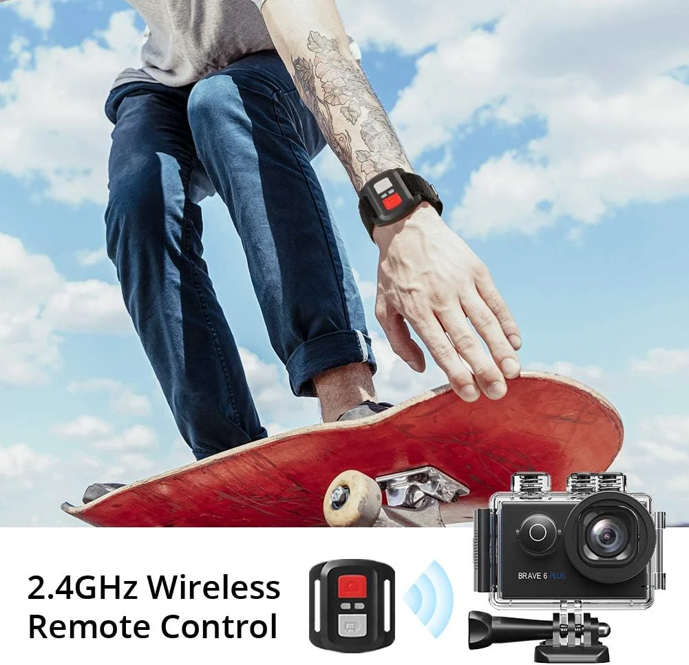 دوربین اکشن AKASO Brave 6 Plus با کیفیت 4K30FPS، وای فای، صفحه لمسی، EIS، زوم 4X، کنترل صوتی، کنترل از راه دور، ضد آب تا عمق 40 متر، 2 باتری 1350mAh و کیت لوازم جانبی کلاه ایمنی دوربین اکشن AKASO Brave 6 Plus با کیفیت 4K30FPS، وای فای، صفحه لمسی، EIS، زوم 4X، کنترل صوتی، کنترل از راه دور، ضد آب تا عمق 40 متر، 2 باتری 1350mAh و کیت لوازم جانبی کلاه ایمنی