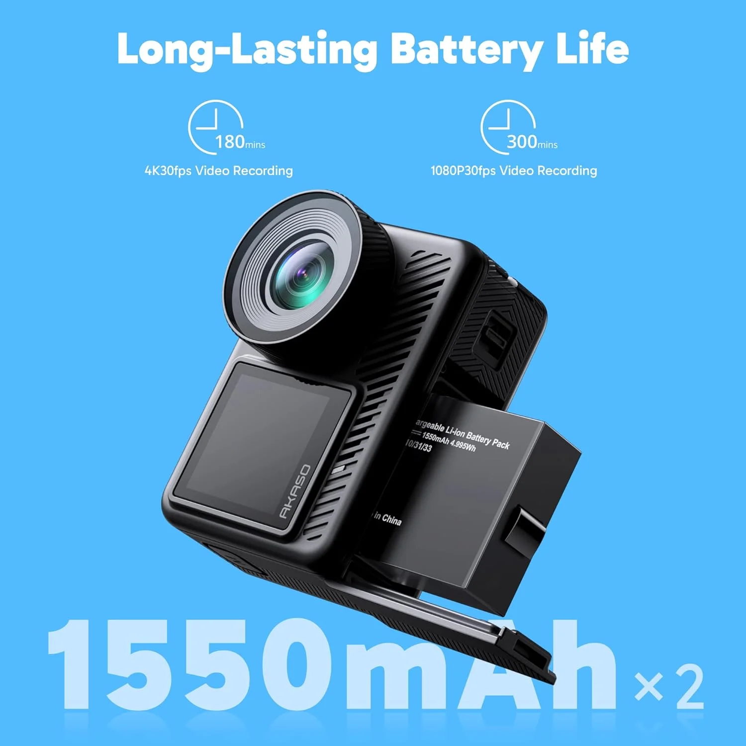 دوربین ورزشی AKASO Brave 8 Lite با کیفیت 4K60FPS، وضوح 20 مگاپیکسل، WiFi، ضد آب با تثبیت کننده SuperSmooth، صفحه لمسی، زاویه دید 150 درجه، ضد آب تا 60 متر، حرکت آهسته 8X، زوم 4X، 2 عدد باتری 1550mAh دوربین ورزشی AKASO Brave 8 Lite با کیفیت 4K60FPS، وضوح 20 مگاپیکسل، WiFi، ضد آب با تثبیت کننده SuperSmooth، صفحه لمسی، زاویه دید 150 درجه، ضد آب تا 60 متر، حرکت آهسته 8X، زوم 4X، 2 عدد باتری 1550mAh