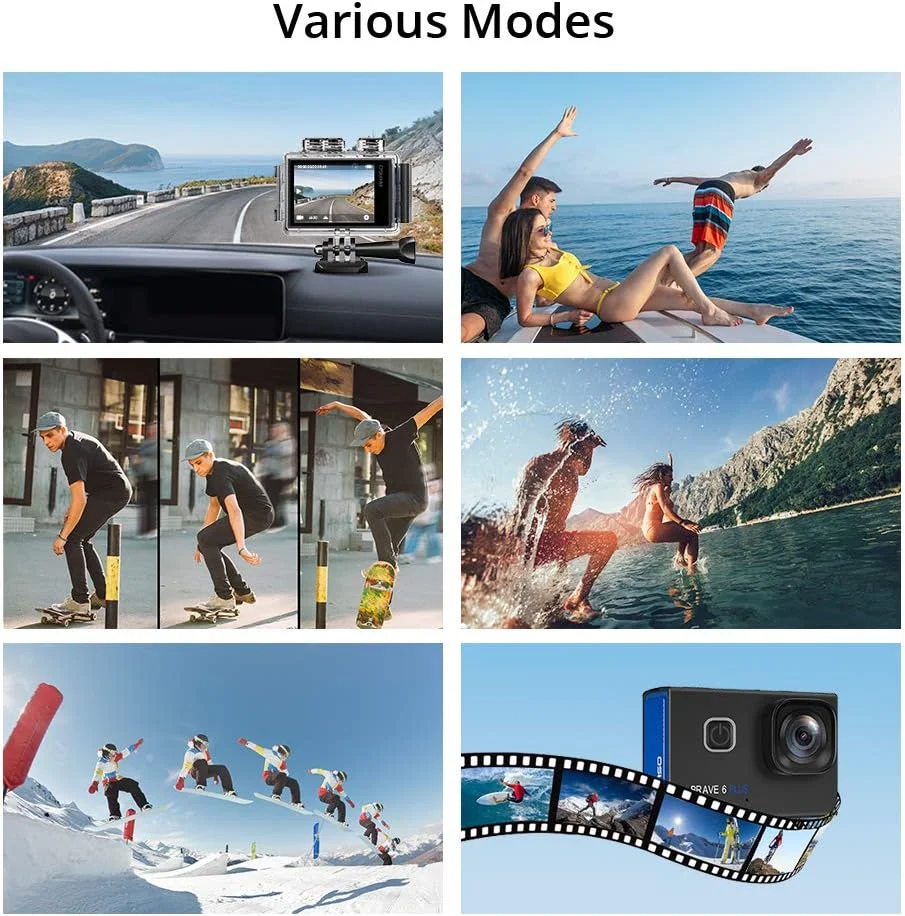 دوربین اکشن AKASO Brave 6 Plus با کیفیت 4K30FPS، وای فای، صفحه لمسی، EIS، زوم 4X، کنترل صوتی، کنترل از راه دور، ضد آب تا عمق 40 متر، 2 باتری 1350mAh و کیت لوازم جانبی کلاه ایمنی دوربین اکشن AKASO Brave 6 Plus با کیفیت 4K30FPS، وای فای، صفحه لمسی، EIS، زوم 4X، کنترل صوتی، کنترل از راه دور، ضد آب تا عمق 40 متر، 2 باتری 1350mAh و کیت لوازم جانبی کلاه ایمنی
