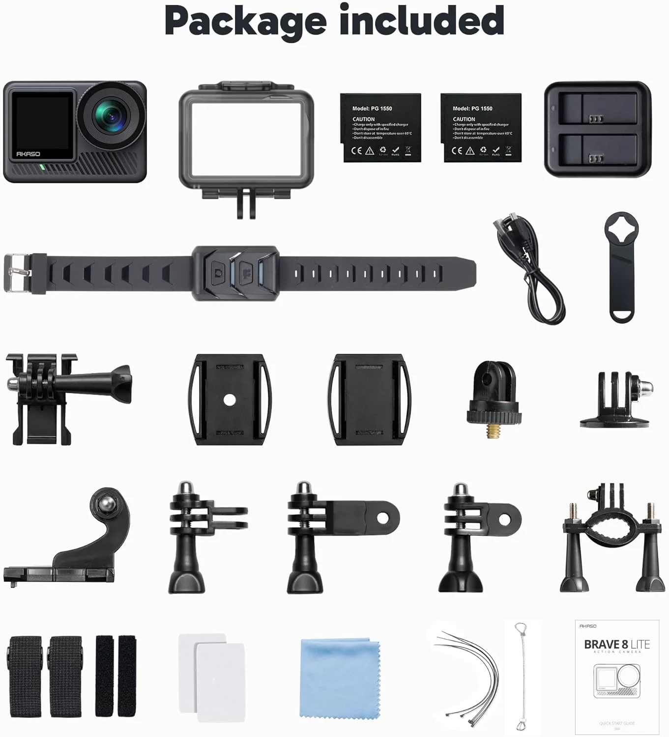 دوربین ورزشی AKASO Brave 8 Lite با کیفیت 4K60FPS، وضوح 20 مگاپیکسل، WiFi، ضد آب با تثبیت کننده SuperSmooth، صفحه لمسی، زاویه دید 150 درجه، ضد آب تا 60 متر، حرکت آهسته 8X، زوم 4X، 2 عدد باتری 1550mAh دوربین ورزشی AKASO Brave 8 Lite با کیفیت 4K60FPS، وضوح 20 مگاپیکسل، WiFi، ضد آب با تثبیت کننده SuperSmooth، صفحه لمسی، زاویه دید 150 درجه، ضد آب تا 60 متر، حرکت آهسته 8X، زوم 4X، 2 عدد باتری 1550mAh