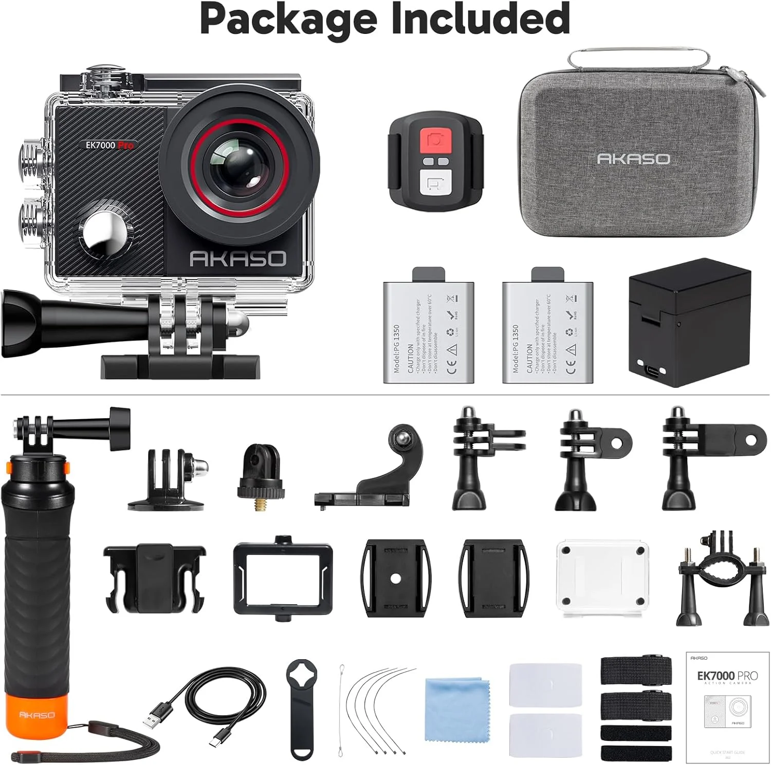 دوربین اکشن AKASO EK7000 Pro 4K30 با صفحه لمسی EIS، دوربین ضد آب 40 متری زیر آب، زوم 5X، کنترل از راه دور با دسته شناور ضد آب و کیف حمل لوازم جانبی دوربین اکشن AKASO EK7000 Pro 4K30 با صفحه لمسی EIS، دوربین ضد آب 40 متری زیر آب، زوم 5X، کنترل از راه دور با دسته شناور ضد آب و کیف حمل لوازم جانبی