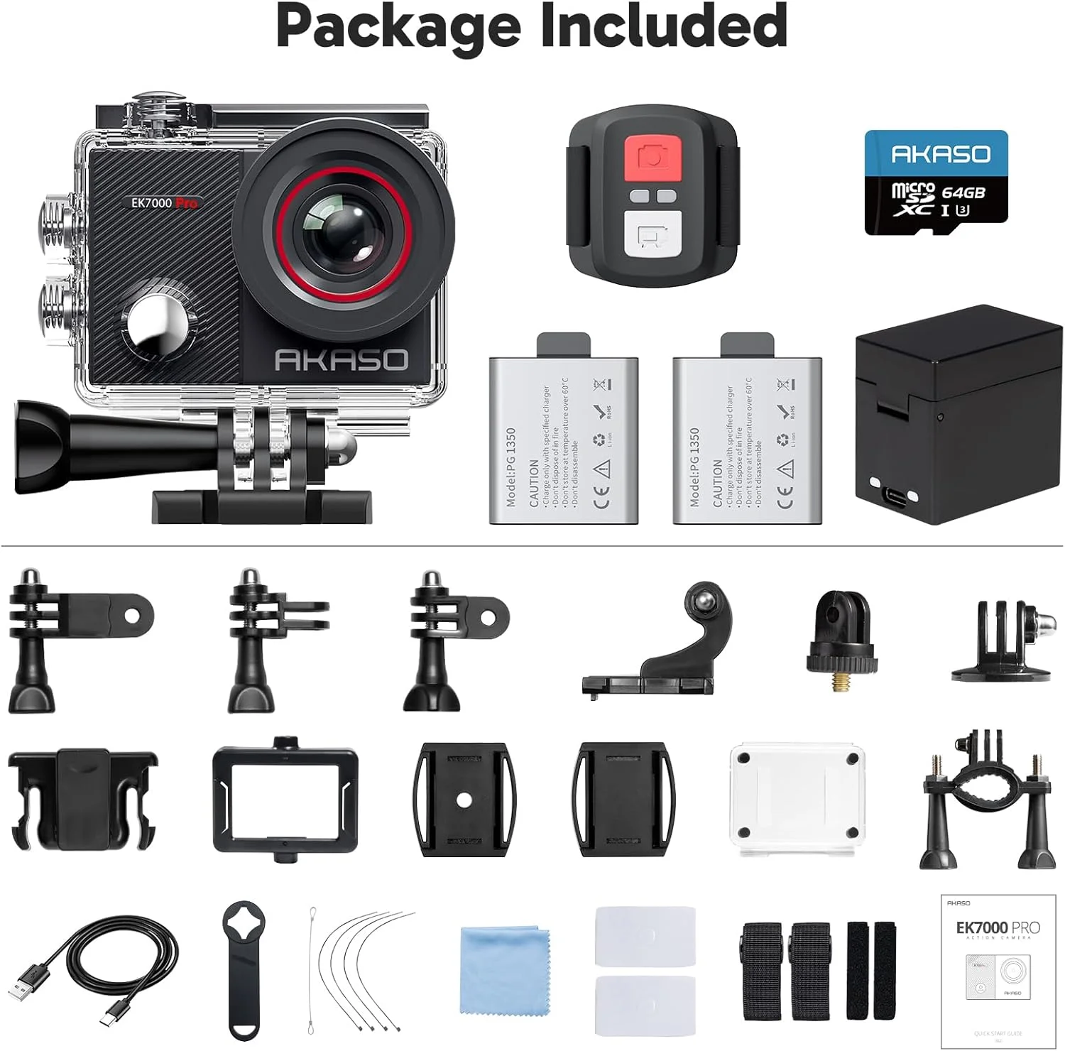 دوربین اکشن 4K آکاسو EK7000 Pro به همراه کارت حافظه 64 گیگابایتی PNY Elite-X U3 microSDHC (بسته) دوربین اکشن 4K آکاسو EK7000 Pro به همراه کارت حافظه 64 گیگابایتی PNY Elite-X U3 microSDHC (بسته)