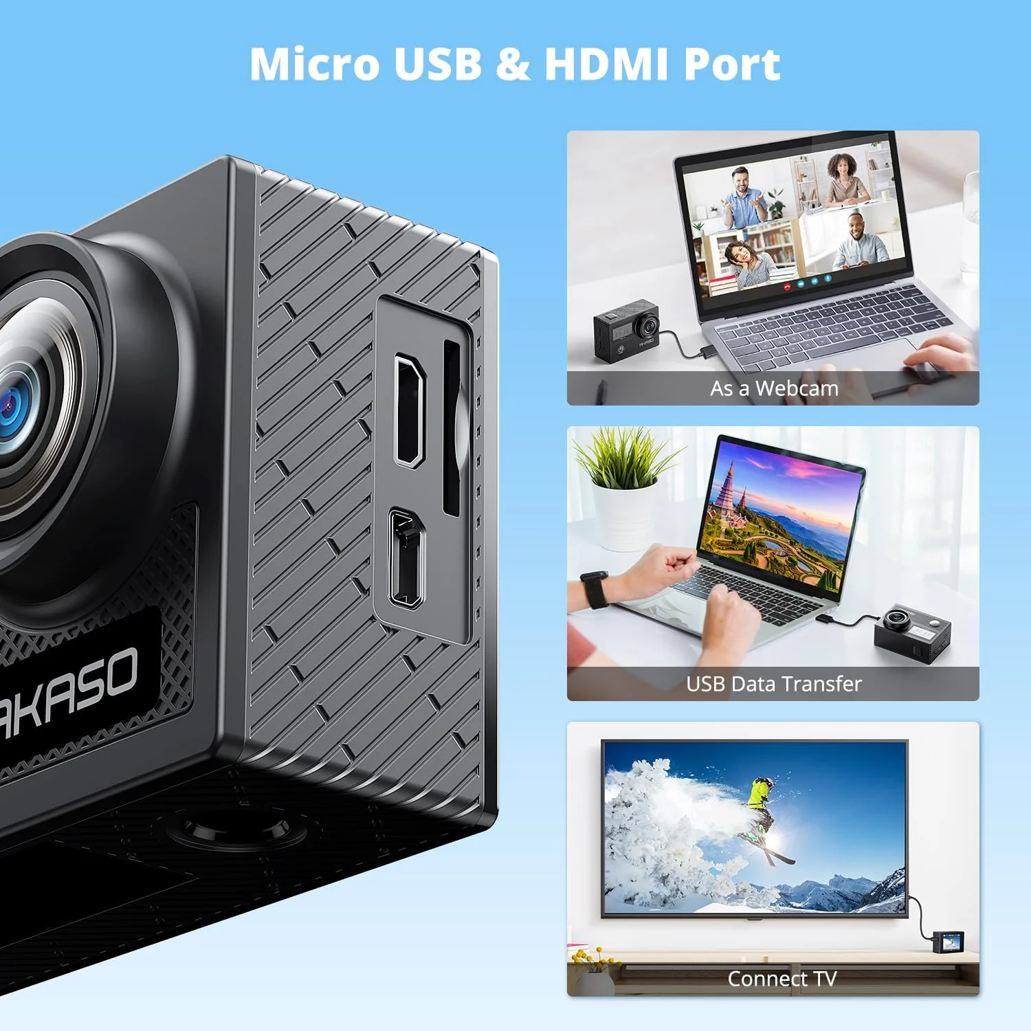 دوربین اکشن AKASO 4K 30FPS 20MP Ultra HD با کنترل از راه دور WiFi، تثبیت کننده تصویر، دوربین های ضد آب تا عمق 40 متری با 2 باتری، شارژر، گیره فرمان دوچرخه و کیت لوازم جانبی دوربین اکشن AKASO 4K 30FPS 20MP Ultra HD با کنترل از راه دور WiFi، تثبیت کننده تصویر، دوربین های ضد آب تا عمق 40 متری با 2 باتری، شارژر، گیره فرمان دوچرخه و کیت لوازم جانبی