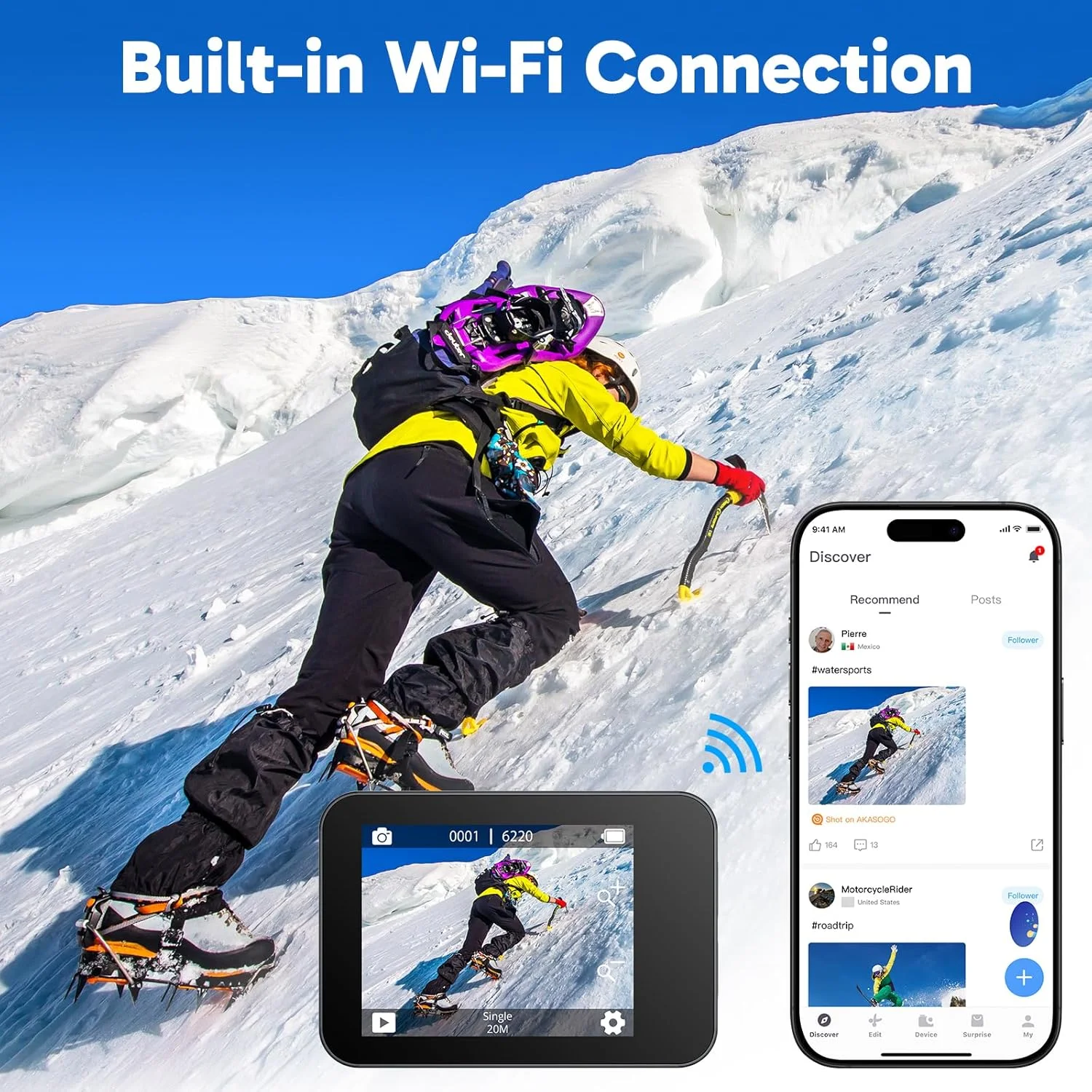 دوربین اکشن AKASO V50 X، دوربین ضد لرزش EIS بومی 4K وای فای زیر آب 40 متری با صفحه لمسی، کنترل از راه دور، کیس ضد آب و کیت لوازم جانبی نصب دوربین اکشن AKASO V50 X، دوربین ضد لرزش EIS بومی 4K وای فای زیر آب 40 متری با صفحه لمسی، کنترل از راه دور، کیس ضد آب و کیت لوازم جانبی نصب