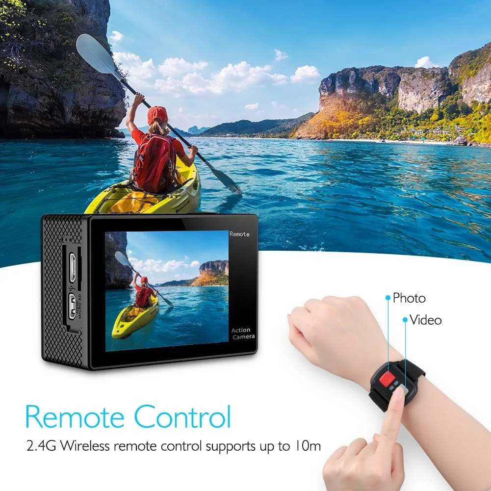 دوربین اکشن AKASO EK7000 4K25FPS دوربین فوق العاده HD زیر آب با زاویه دید گسترده 170 درجه دوربین ضد آب 98FT مشکی دوربین اکشن AKASO EK7000 4K25FPS دوربین فوق العاده HD زیر آب با زاویه دید گسترده 170 درجه دوربین ضد آب 98FT مشکی