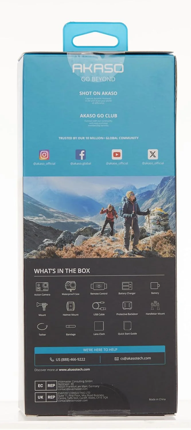 دوربین اکشن AKASO V50 Elite به همراه کارت حافظه MicroSDXC 64 گیگابایتی، کیفیت 4K/60FPS، وای فای 20 مگاپیکسلی، دوربین ضد آب زیر آب 40 متری با صفحه لمسی، کنترل صوتی، زوم 8 برابر دوربین اکشن AKASO V50 Elite به همراه کارت حافظه MicroSDXC 64 گیگابایتی، کیفیت 4K/60FPS، وای فای 20 مگاپیکسلی، دوربین ضد آب زیر آب 40 متری با صفحه لمسی، کنترل صوتی، زوم 8 برابر