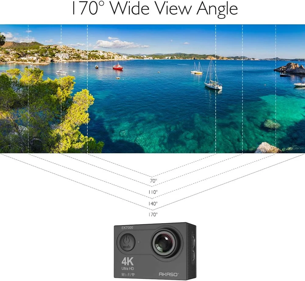 دوربین اکشن AKASO EK7000 4K25FPS دوربین فوق العاده HD زیر آب با زاویه دید گسترده 170 درجه دوربین ضد آب 98FT مشکی دوربین اکشن AKASO EK7000 4K25FPS دوربین فوق العاده HD زیر آب با زاویه دید گسترده 170 درجه دوربین ضد آب 98FT مشکی