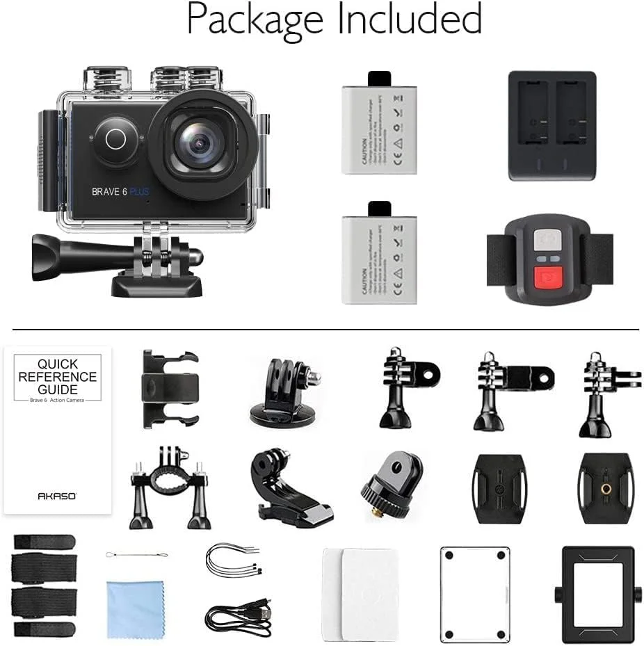 دوربین اکشن AKASO 4K30FPS 20MP WiFi با صفحه لمسی EIS زوم 4X کنترل از راه دور دوربین زیر آب 40 متری با 2 عدد باتری 1350 میلی آمپر ساعتی و کیت لوازم جانبی کلاه ایمنی دوربین اکشن AKASO 4K30FPS 20MP WiFi با صفحه لمسی EIS زوم 4X کنترل از راه دور دوربین زیر آب 40 متری با 2 عدد باتری 1350 میلی آمپر ساعتی و کیت لوازم جانبی کلاه ایمنی
