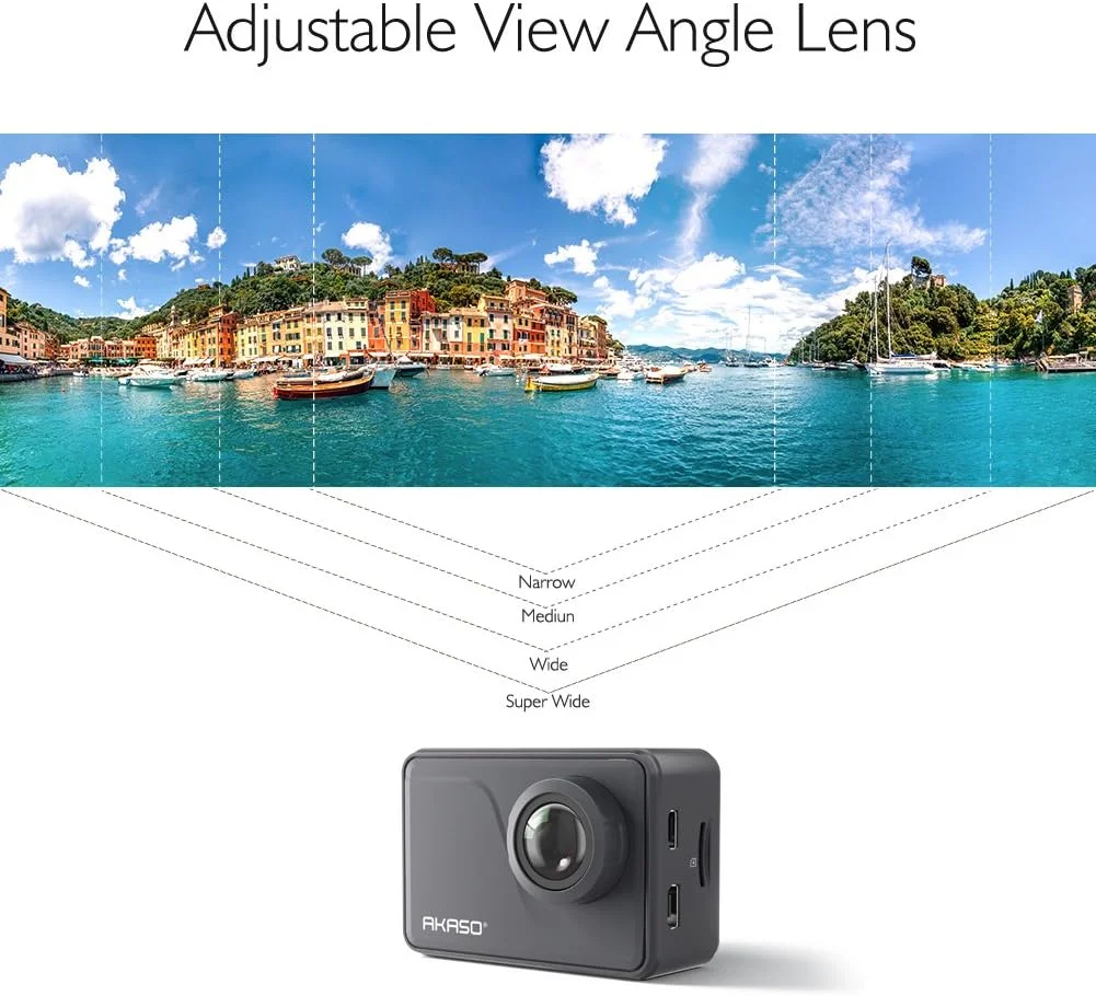 دوربین ورزشی AKASO V50Pro 4K 30fps 20MP WiFi با صفحه لمسی EIS، زاویه دید قابل تنظیم، ضد آب تا 30 متر، پشتیبانی از میکروفون خارجی، کنترل از راه دور و لوازم جانبی کلاه ایمنی دوربین ورزشی AKASO V50Pro 4K 30fps 20MP WiFi با صفحه لمسی EIS، زاویه دید قابل تنظیم، ضد آب تا 30 متر، پشتیبانی از میکروفون خارجی، کنترل از راه دور و لوازم جانبی کلاه ایمنی