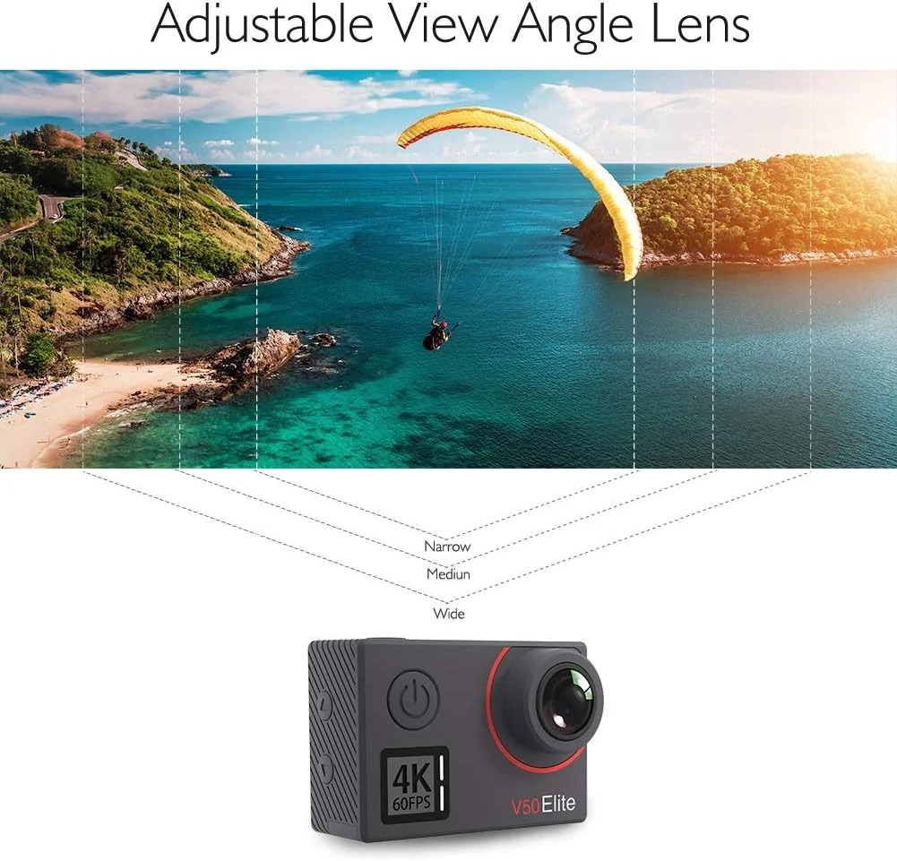دوربین اکشن AKASO V50 Elite 4K60fps با صفحه لمسی و WiFi، کنترل صوتی EIS، ضد آب تا عمق 131 فوت، زوم 8 برابر، کنترل از راه دور (همراه با کارت MicroSD 64 گیگابایتی) دوربین اکشن AKASO V50 Elite 4K60fps با صفحه لمسی و WiFi، کنترل صوتی EIS، ضد آب تا عمق 131 فوت، زوم 8 برابر، کنترل از راه دور (همراه با کارت MicroSD 64 گیگابایتی)