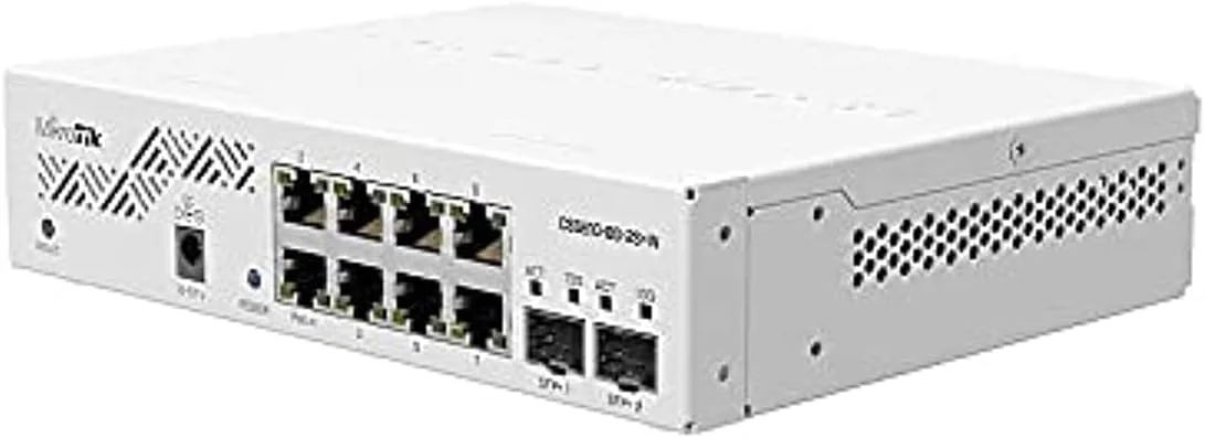 سوئیچ شبکه میکروتیک CSS610-8G-2S+IN گیگابیتی اترنت (10/100/1000) با قابلیت Power over Ethernet (PoE) - سفید