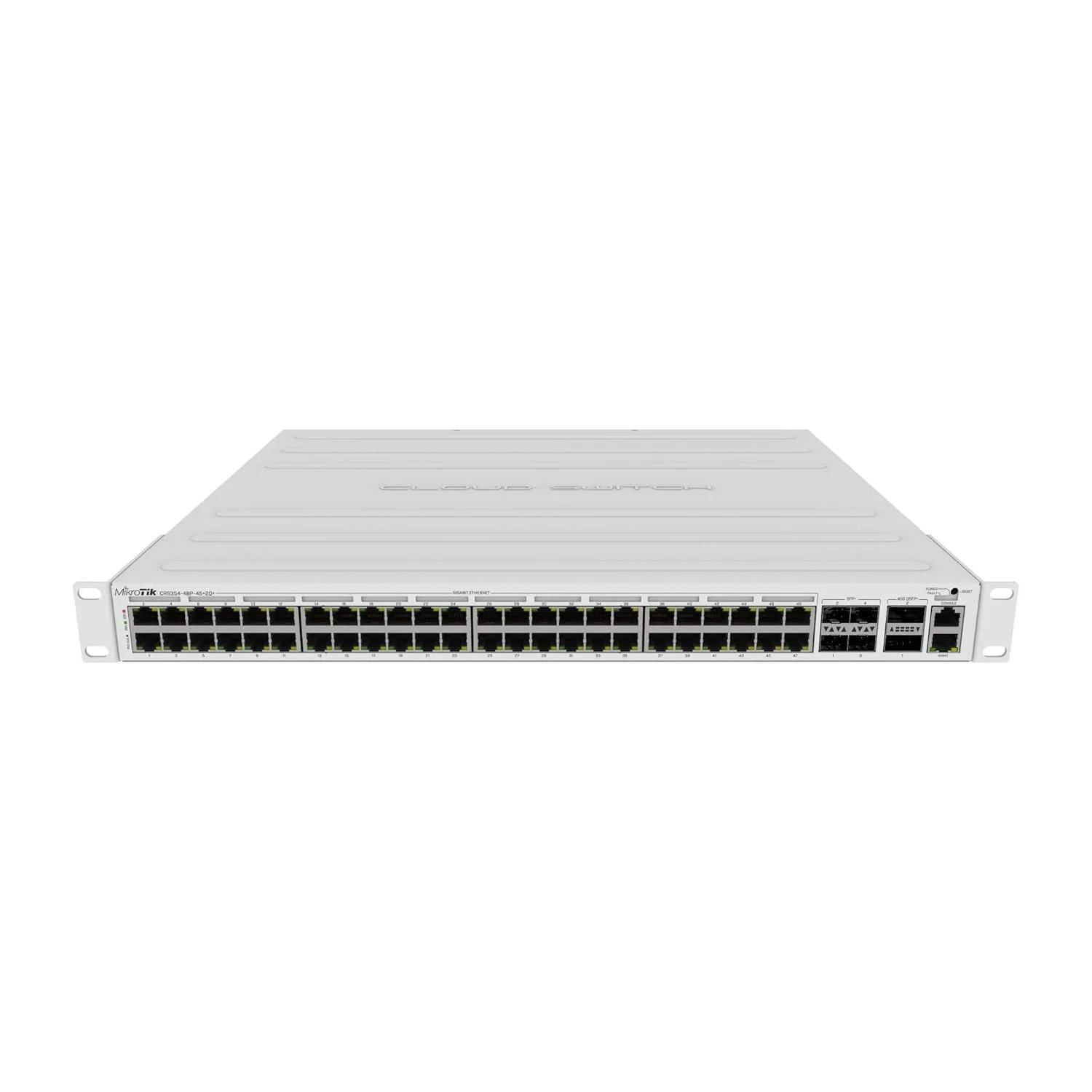 سوئیچ شبکه میکروتیک CRS354-48P-4S+2Q+RM L3 گیگابیتی اترنت (10/100/1000) پاور بر روی اترنت (PoE) 1U سوئیچ شبکه میکروتیک CRS354-48P-4S+2Q+RM L3 گیگابیتی اترنت (10/100/1000) پاور بر روی اترنت (PoE) 1U