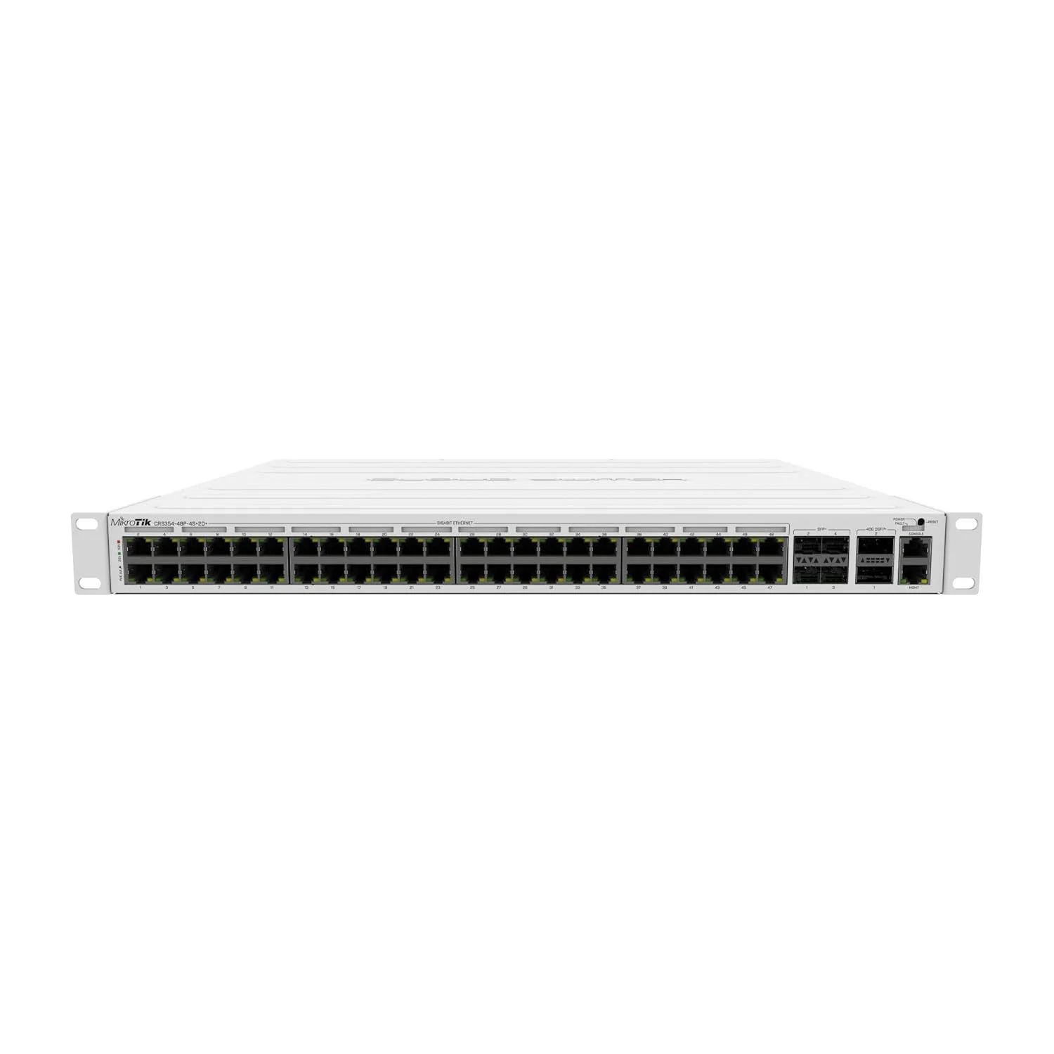 سوئیچ شبکه میکروتیک CRS354-48P-4S+2Q+RM L3 گیگابیتی اترنت (10/100/1000) پاور بر روی اترنت (PoE) 1U سوئیچ شبکه میکروتیک CRS354-48P-4S+2Q+RM L3 گیگابیتی اترنت (10/100/1000) پاور بر روی اترنت (PoE) 1U